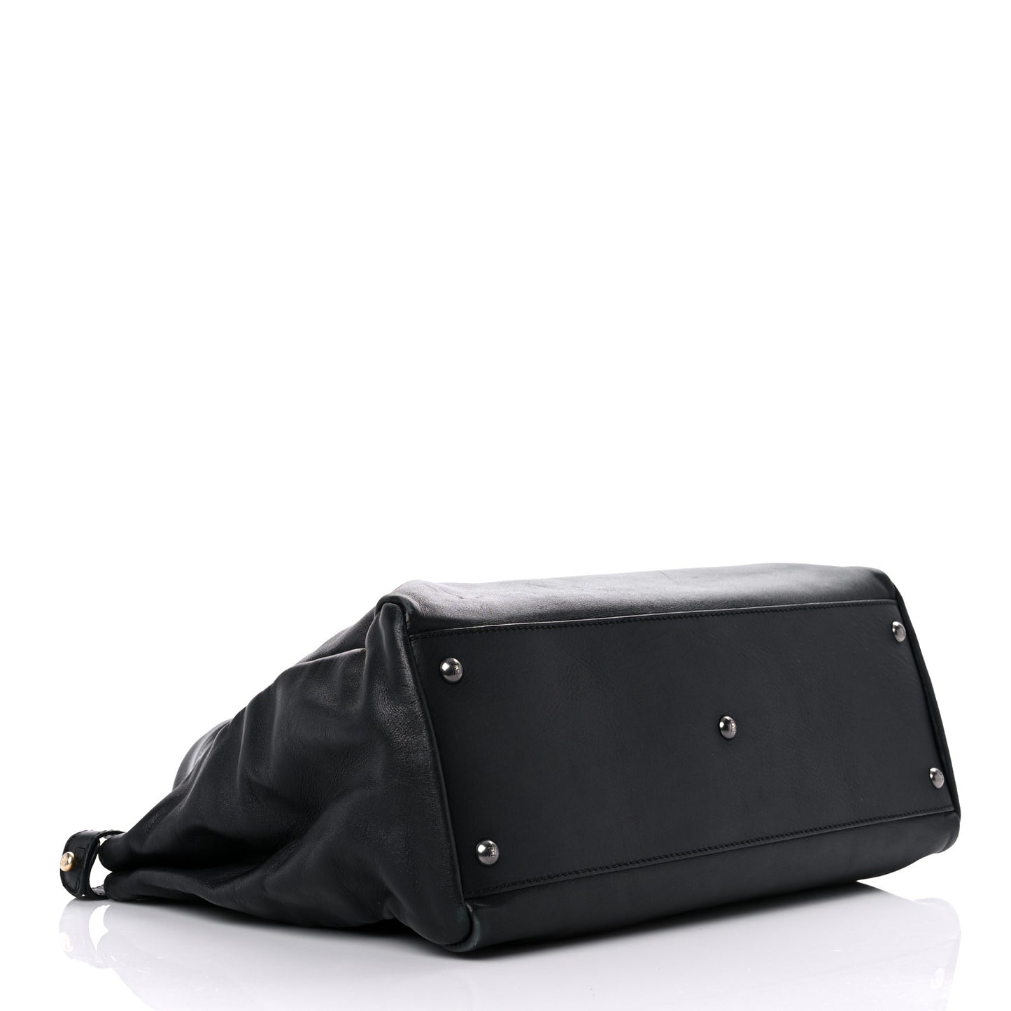 Calfskin Calf Hair Leopard Print Large Peekaboo Iconic Satchel Black