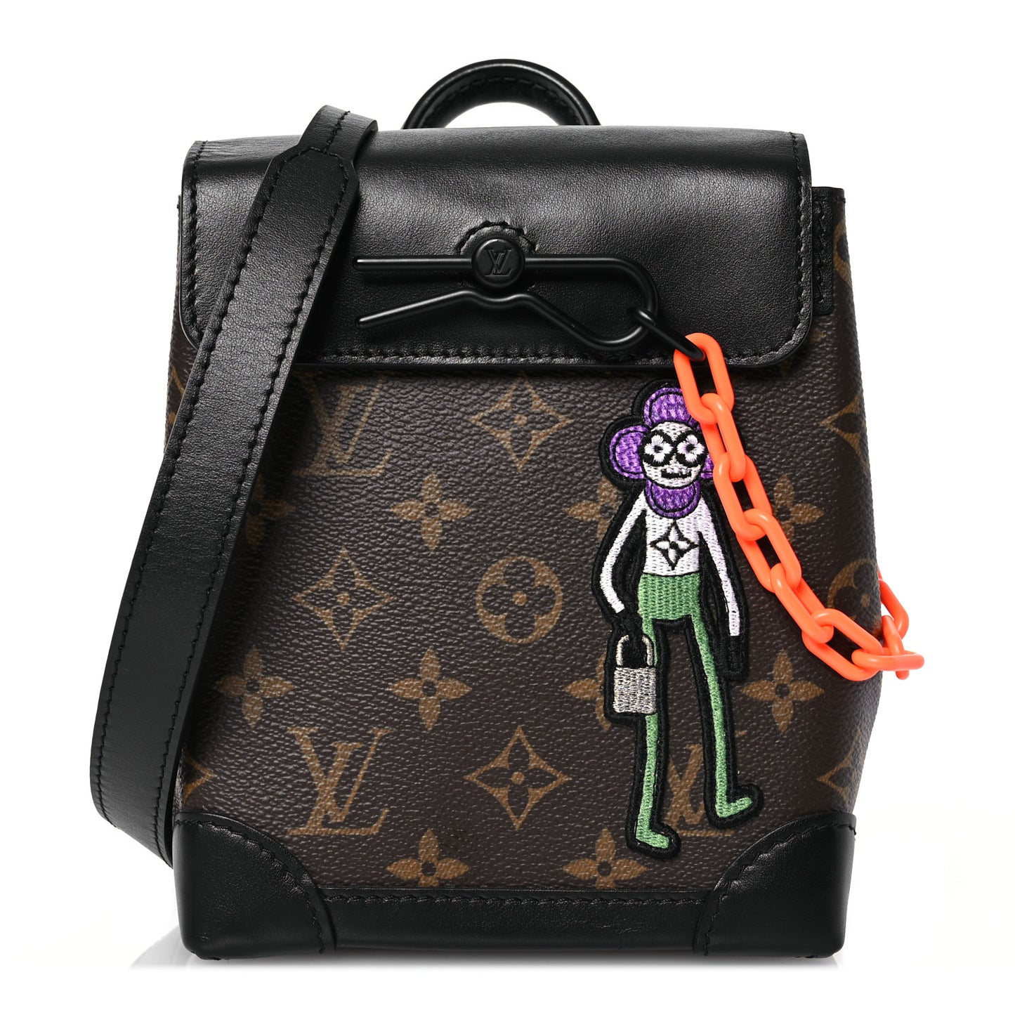 Monogram Embroidered Cartoon LV Friends Steamer XS Black