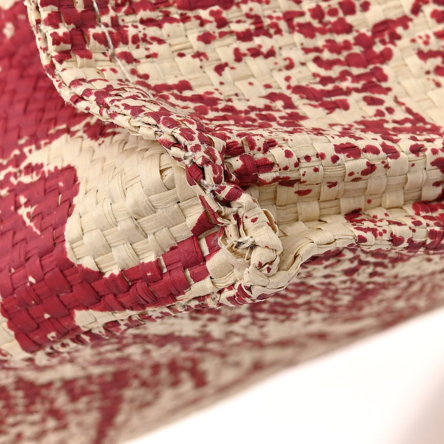 CHRISTIAN DIOR Straw Dioriviera Tote Red