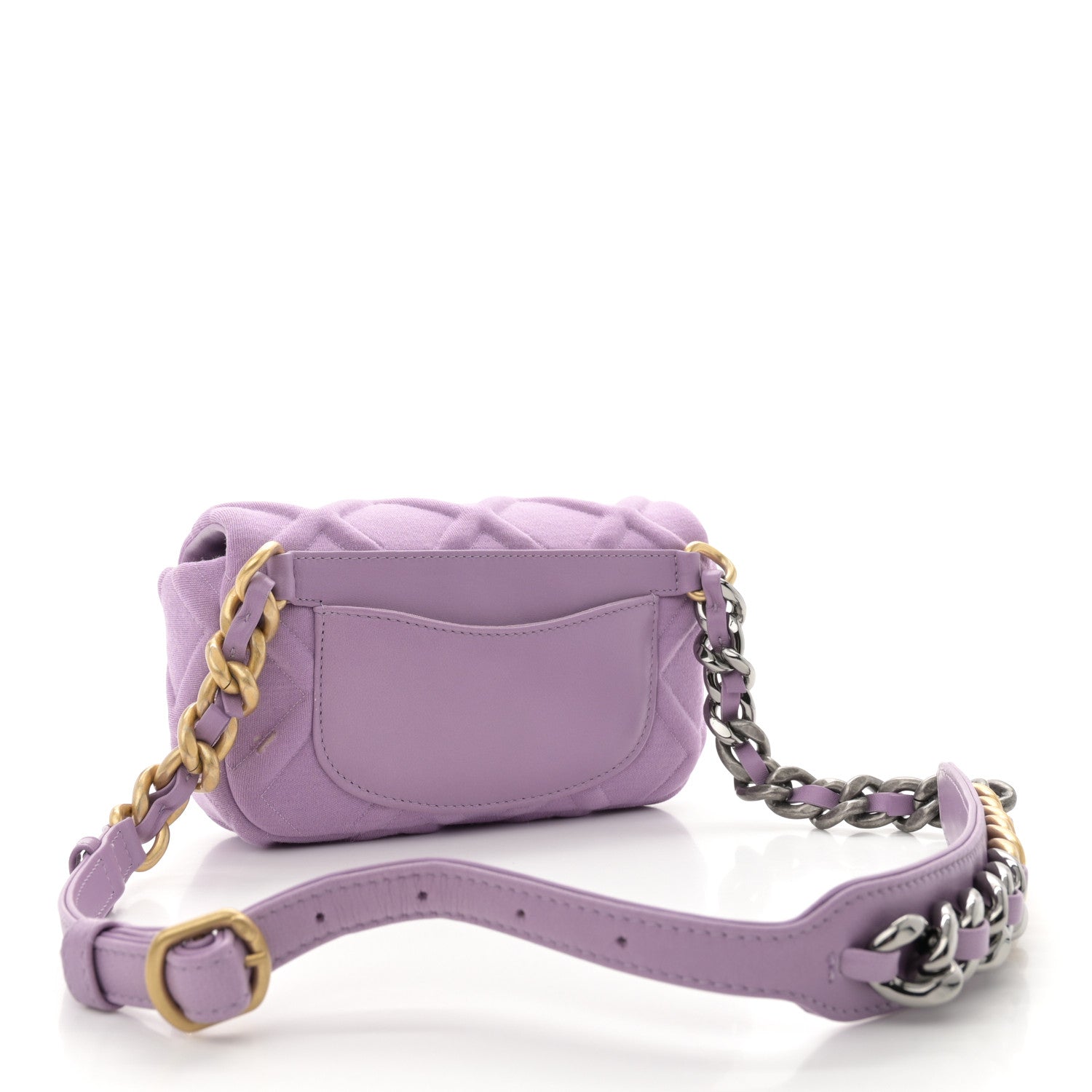 Chanel Jersey Quilted Chanel 19 Waist Bag Purple 3 of 11