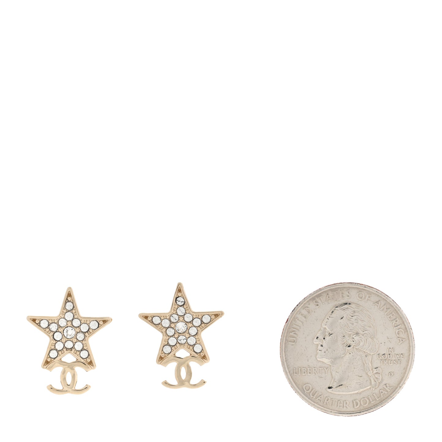 Crystal Star CC Earrings Gold