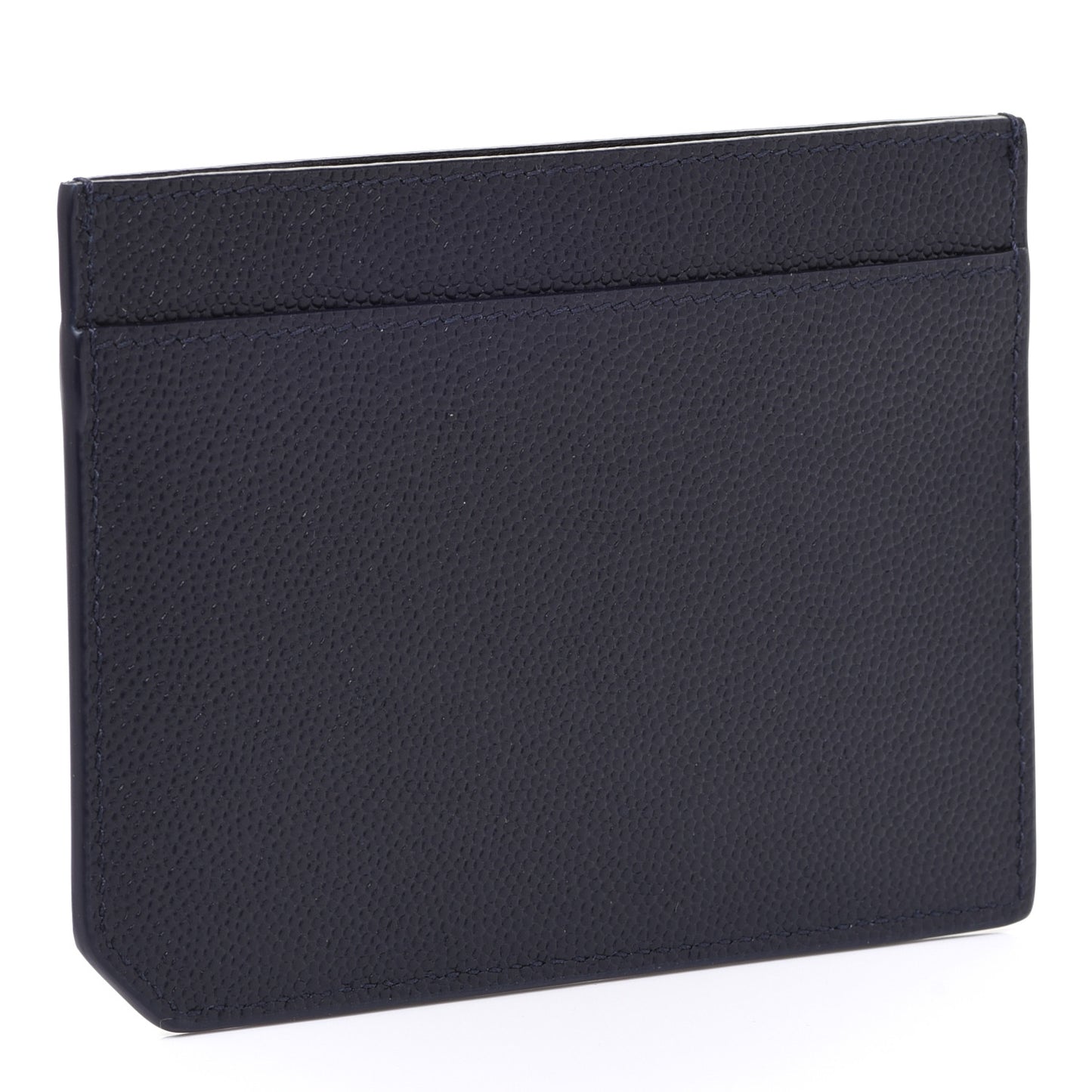 Grained Calfskin 5 Fragments Credit Card Holder Blue Notte