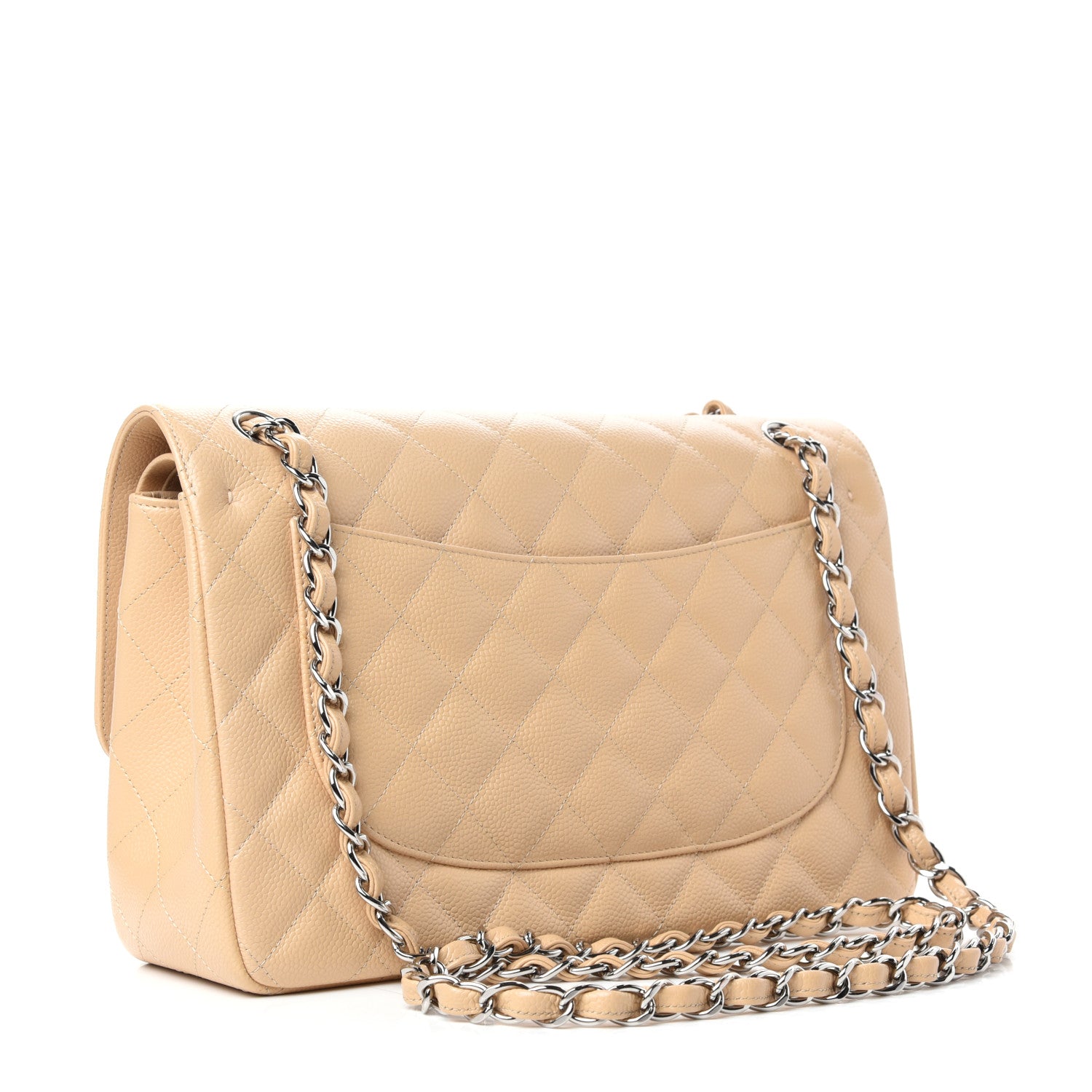 Chanel Caviar Quilted Jumbo Double Flap Beige 3 of 10