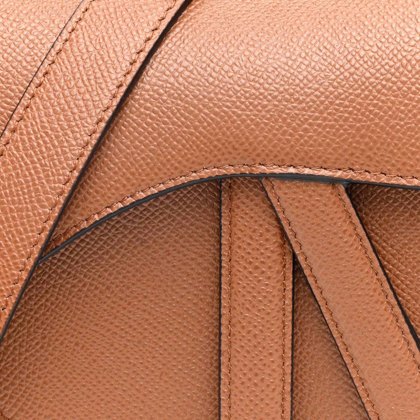 Grained Calfskin Mini Saddle Bag With Strap Camello