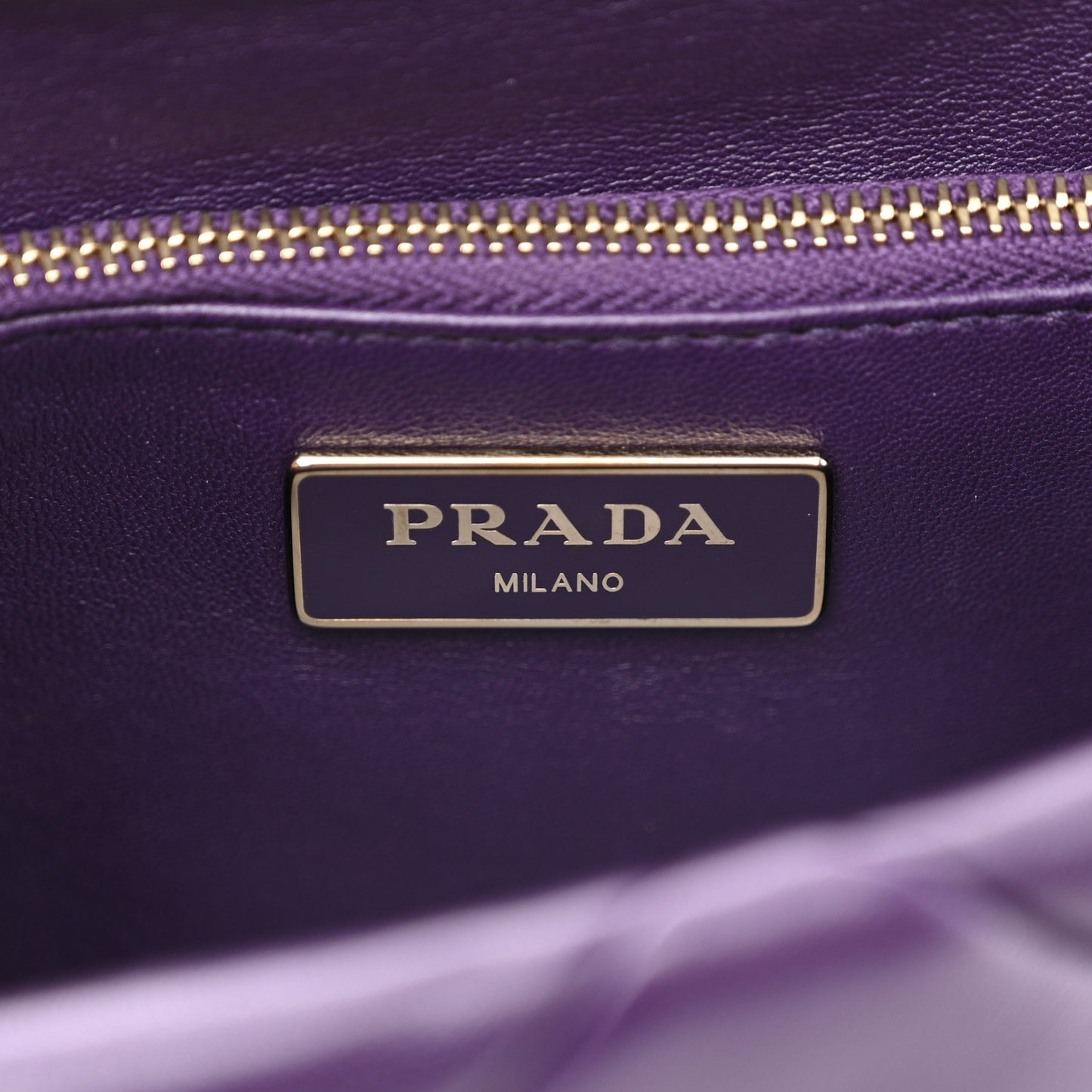 Nappa Re-Nylon Triangle Quilted Patchwork System Flap Shoulder Bag Viola