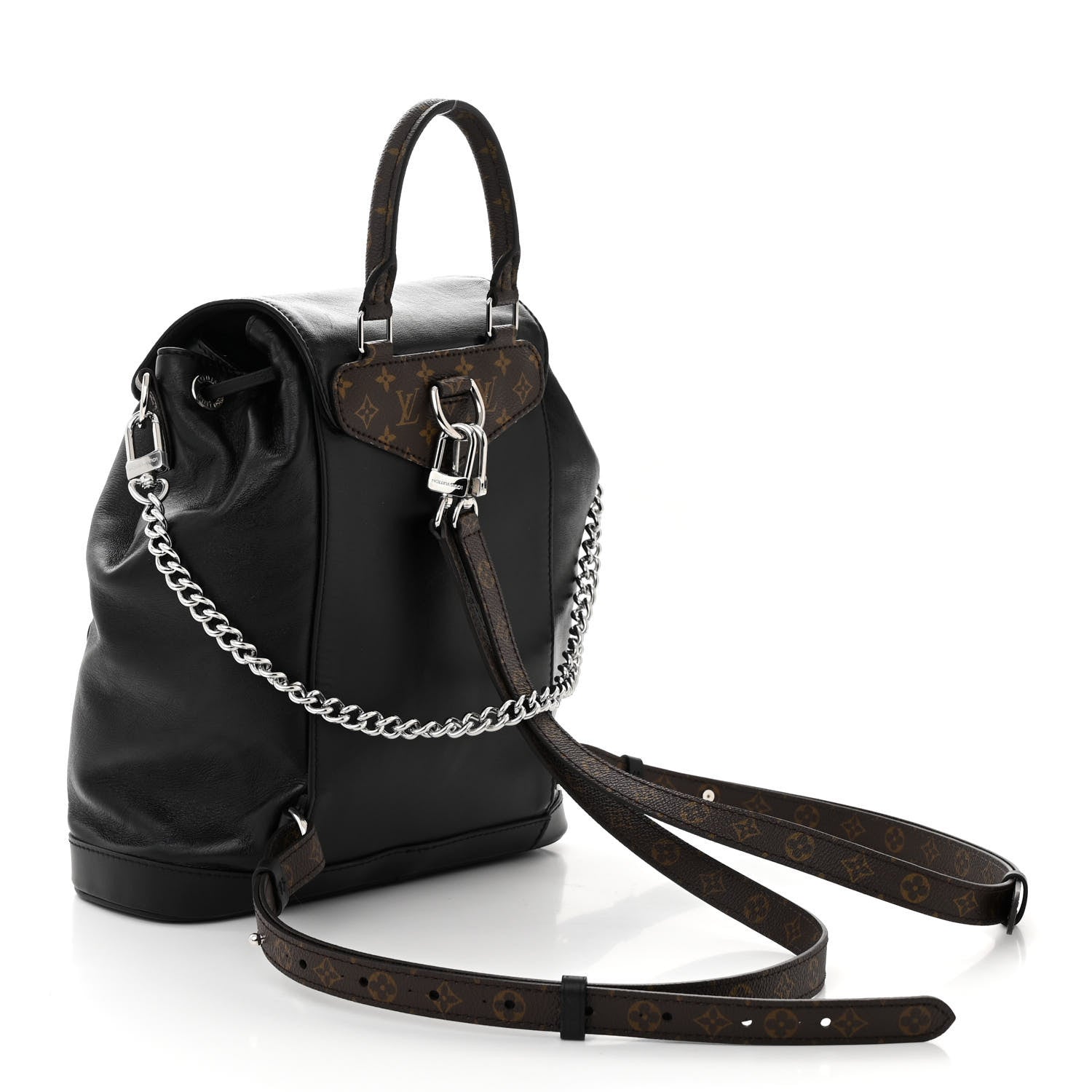 Louis Vuitton Lambskin Monogram Montsouris Vibe PM Black 3 of 10