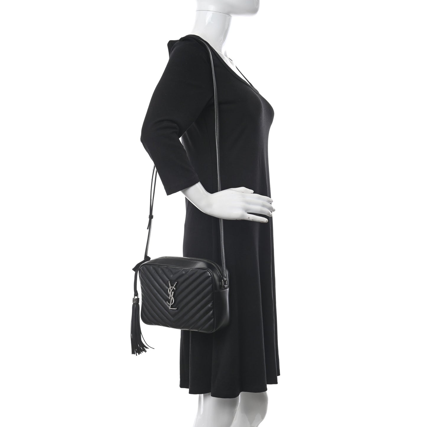 Calfskin Matelasse Monogram Lou Camera Bag Black