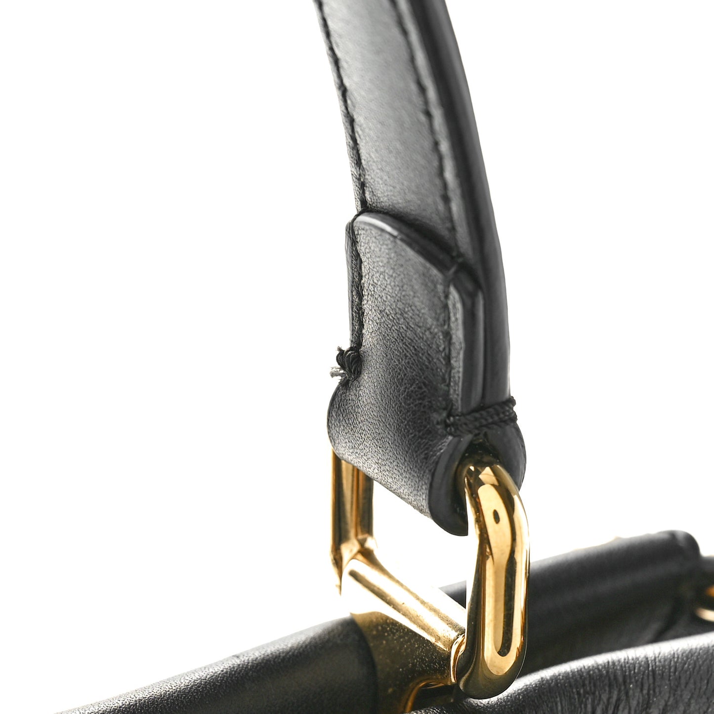 Vitello Seta Shiny Nappa Scalloped Studded Medium Peekaboo Iconic Satchel Black
