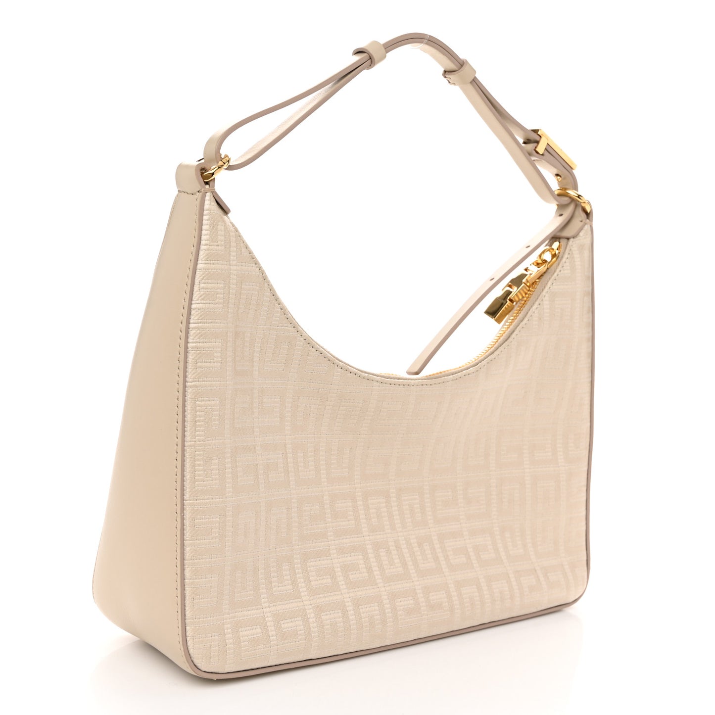 Coated Canvas Logo 4G Embossed Small Moon Cut Out Shoulder Bag Natural Beige