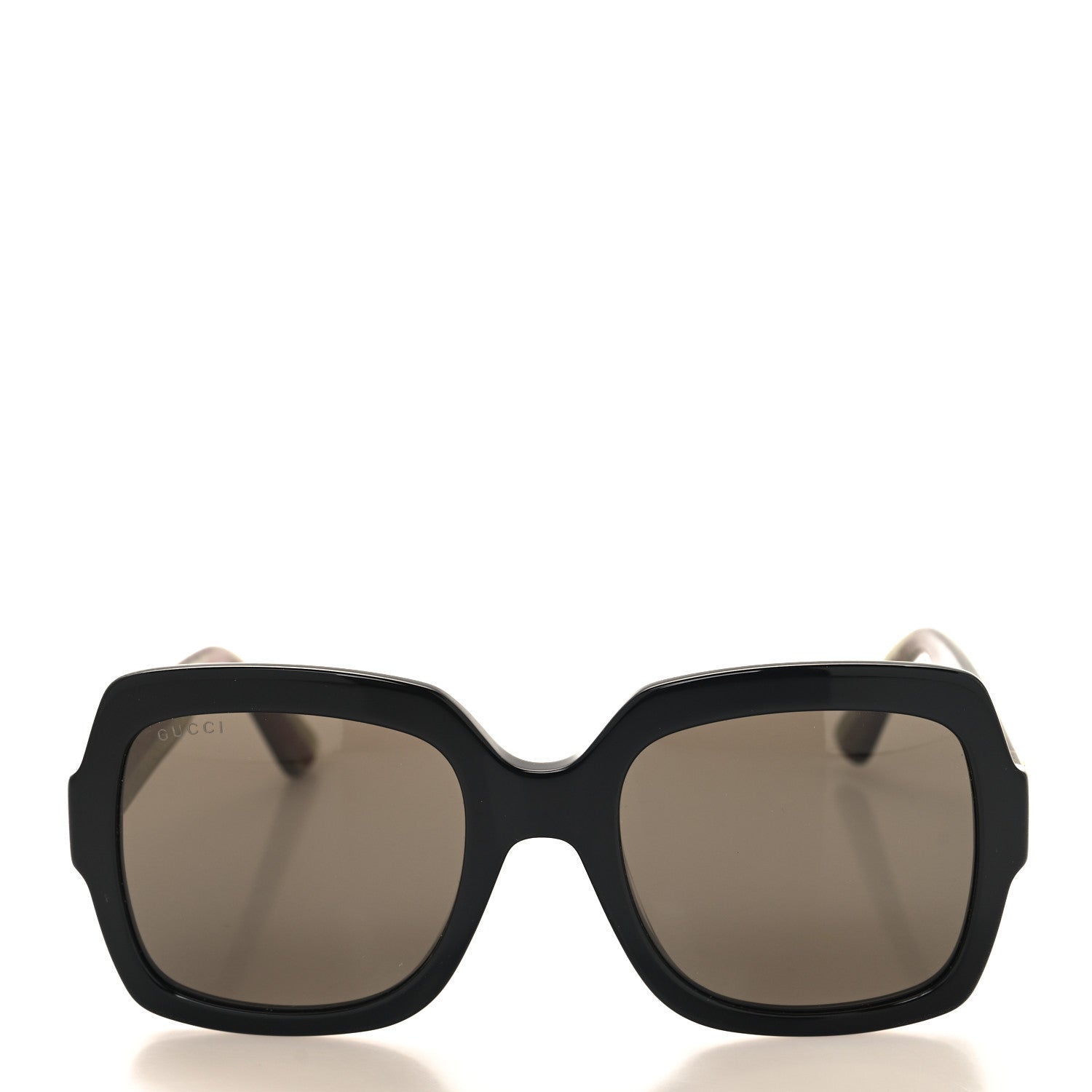 Gucci Acetate Square Frame Web Glitter Sunglasses GG0036S Black Green 2 of 8