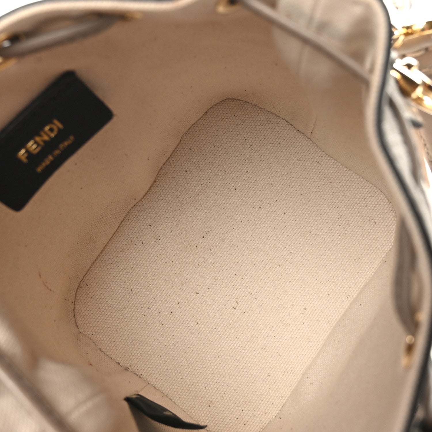 Fendi Canvas Vitello Grace F is Fendi FF Multicolor Embroidered Mini Mon Tresor Bucket Bag Grezzo Multicolor Tortora 5 of 9