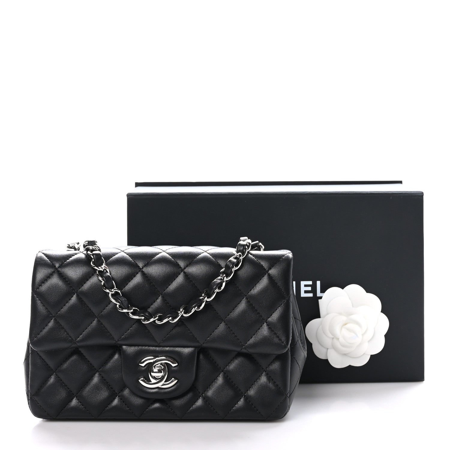 Chanel Lambskin Quilted Mini Rectangular Flap Black 11 of 11