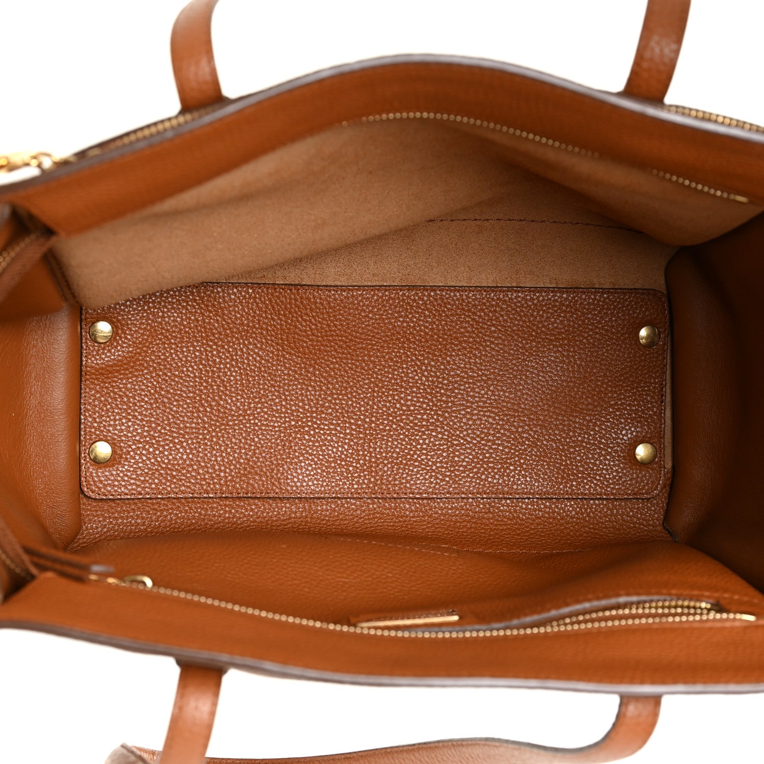 Salvatore Ferragamo Hammered Calfskin Double Handle Amy Tote Chestnut 11 of 13
