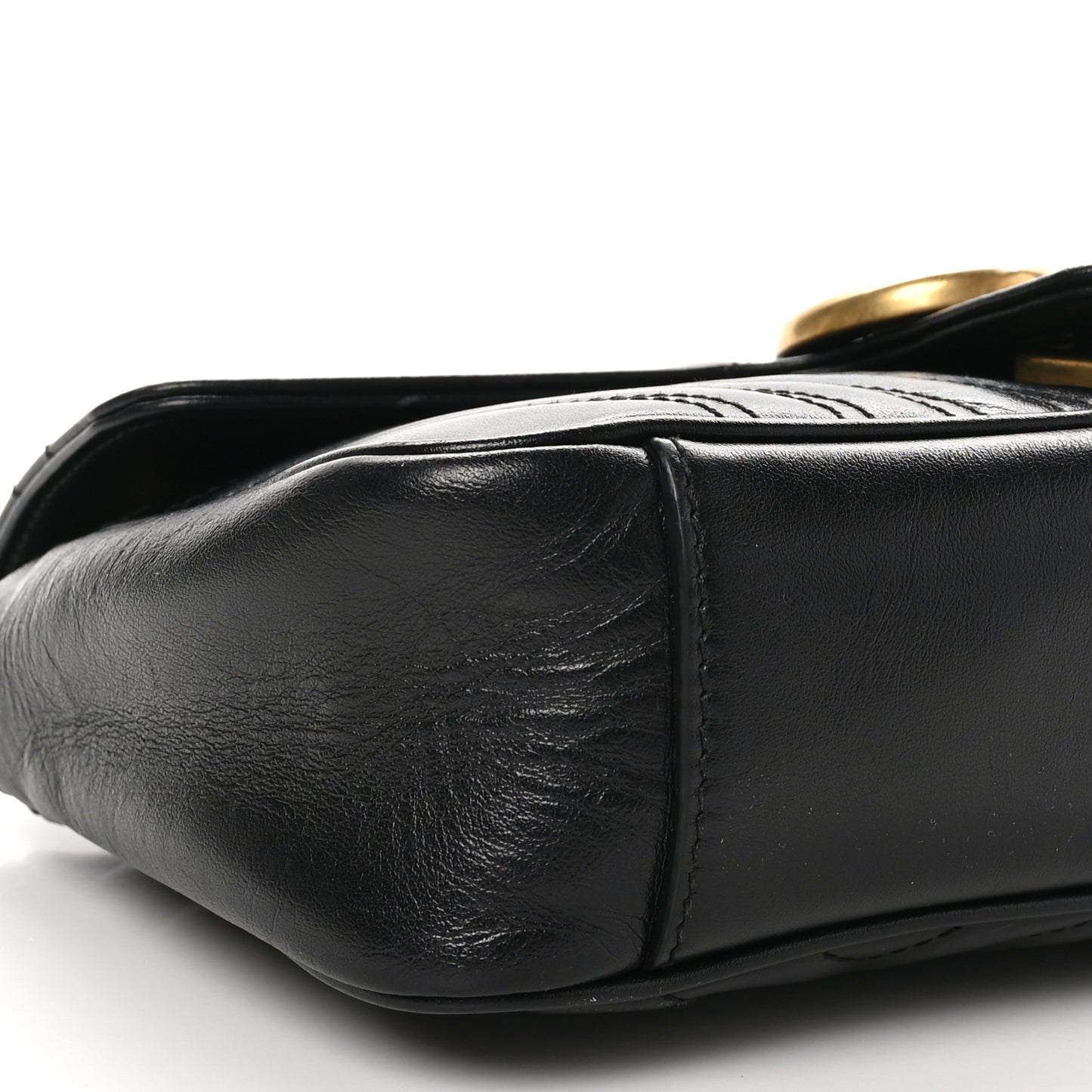 Calfskin Matelasse Small GG Marmont Shoulder Bag Black