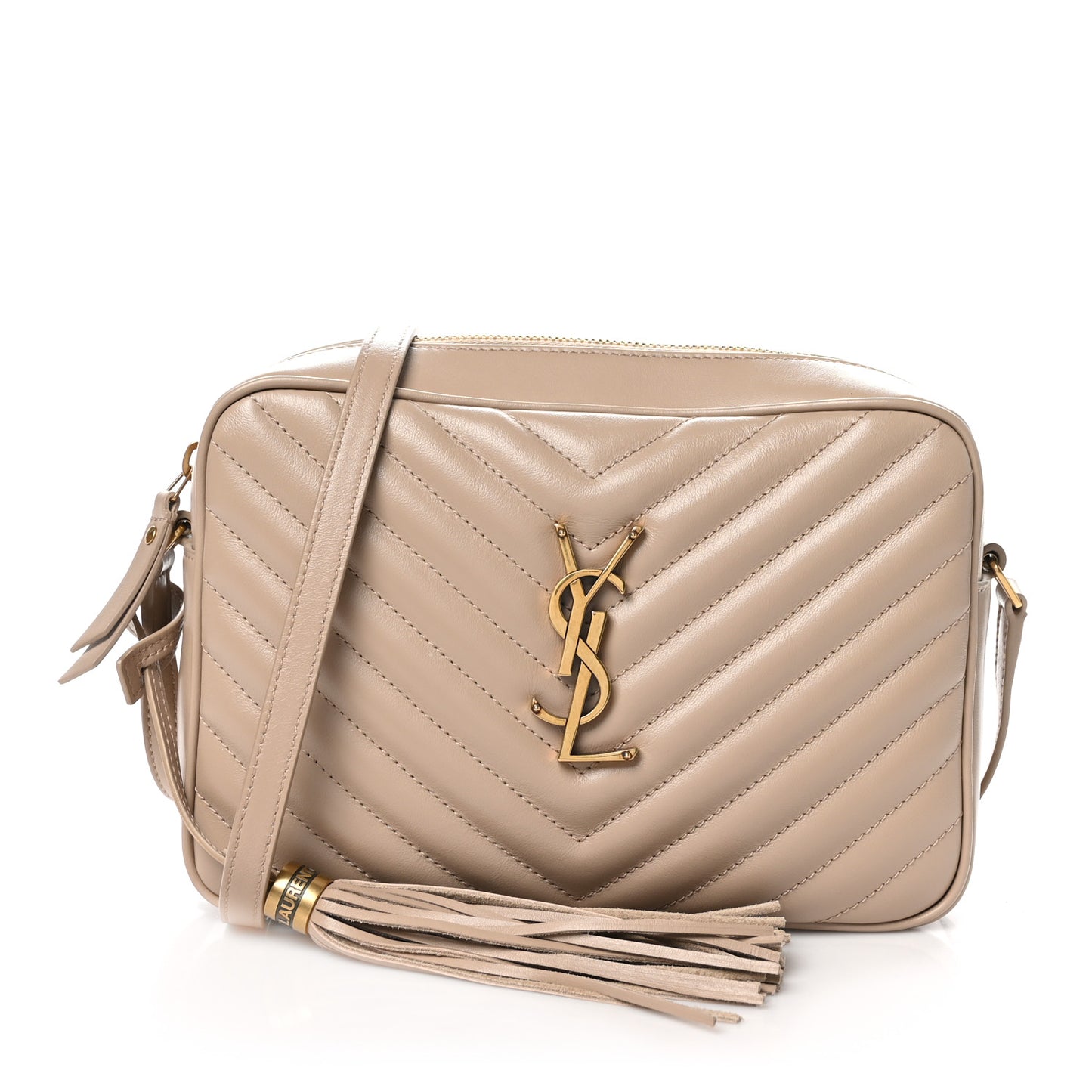 Calfskin Matelasse Monogram Lou Camera Bag Dark Beige