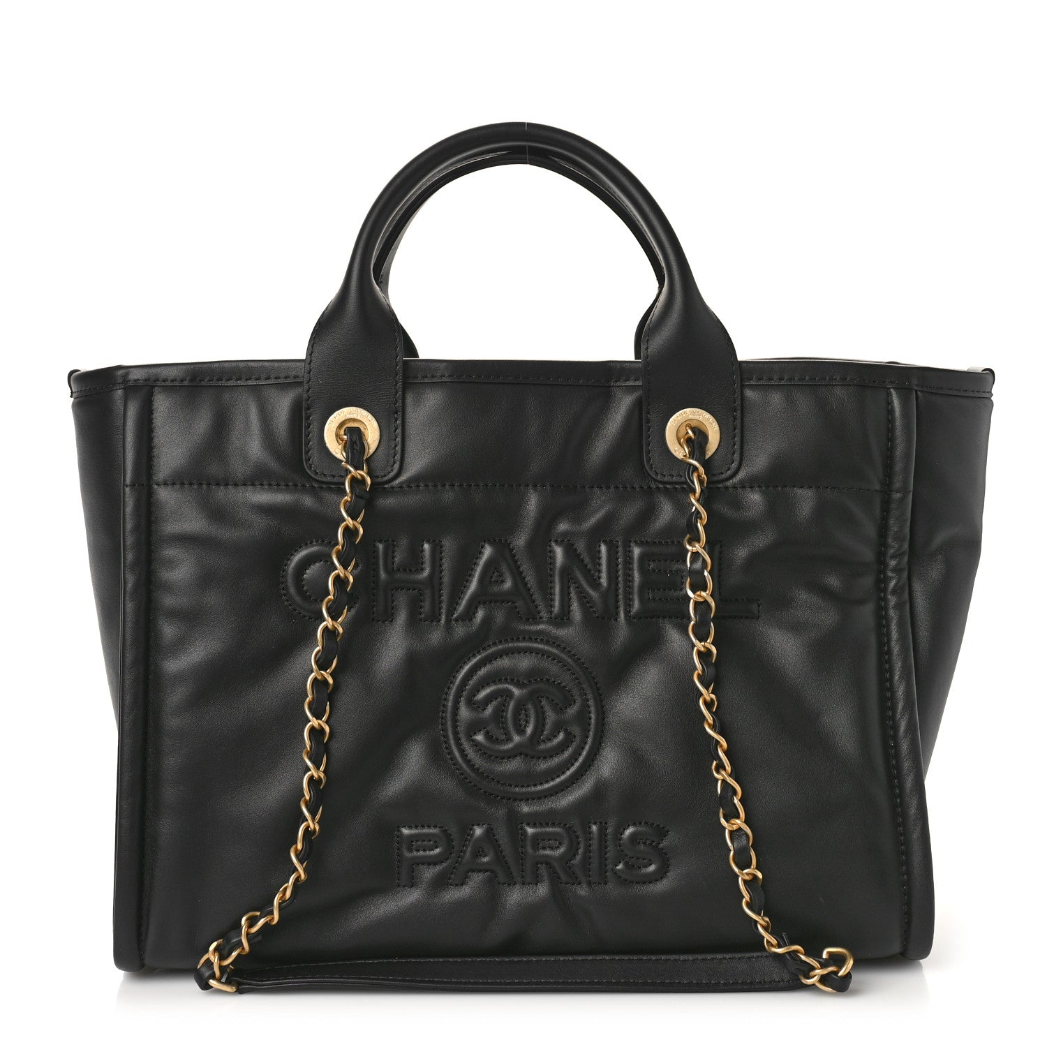 Chanel Calfskin Small Deauville Tote Black 4 of 11