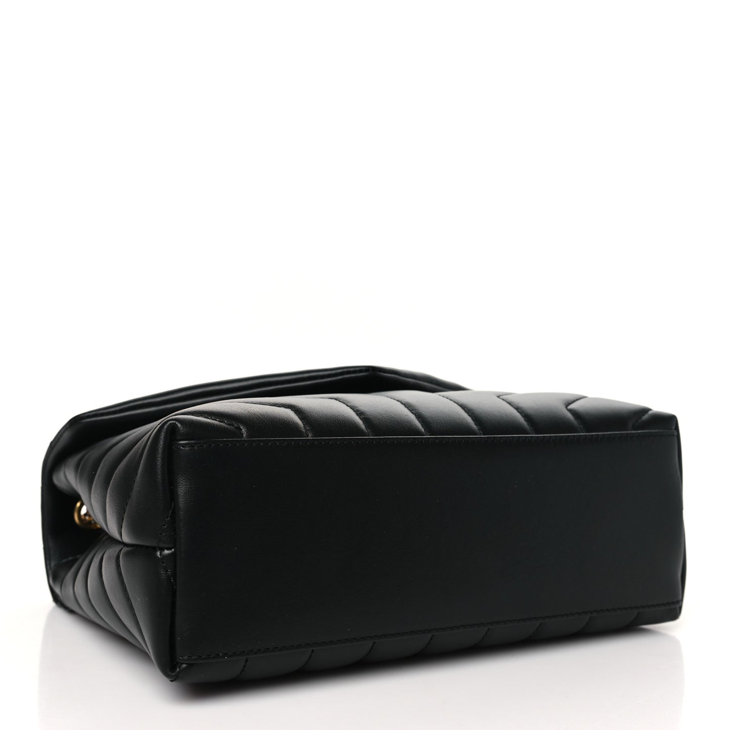 Calfskin Y Quilted Monogram Small Loulou Chain Satchel Black