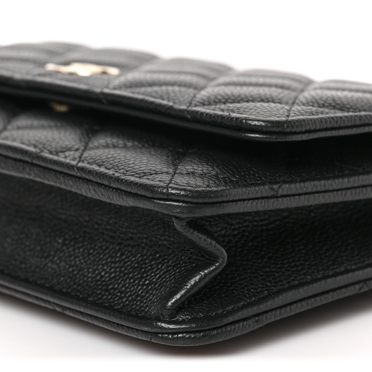 Caviar Quilted Tiny CC Wallet On Chain WOC Black