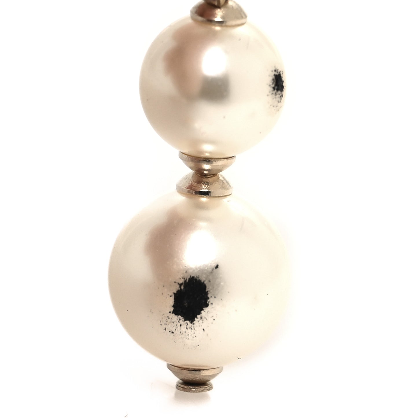 Pearl CC Drop Earrings Gold