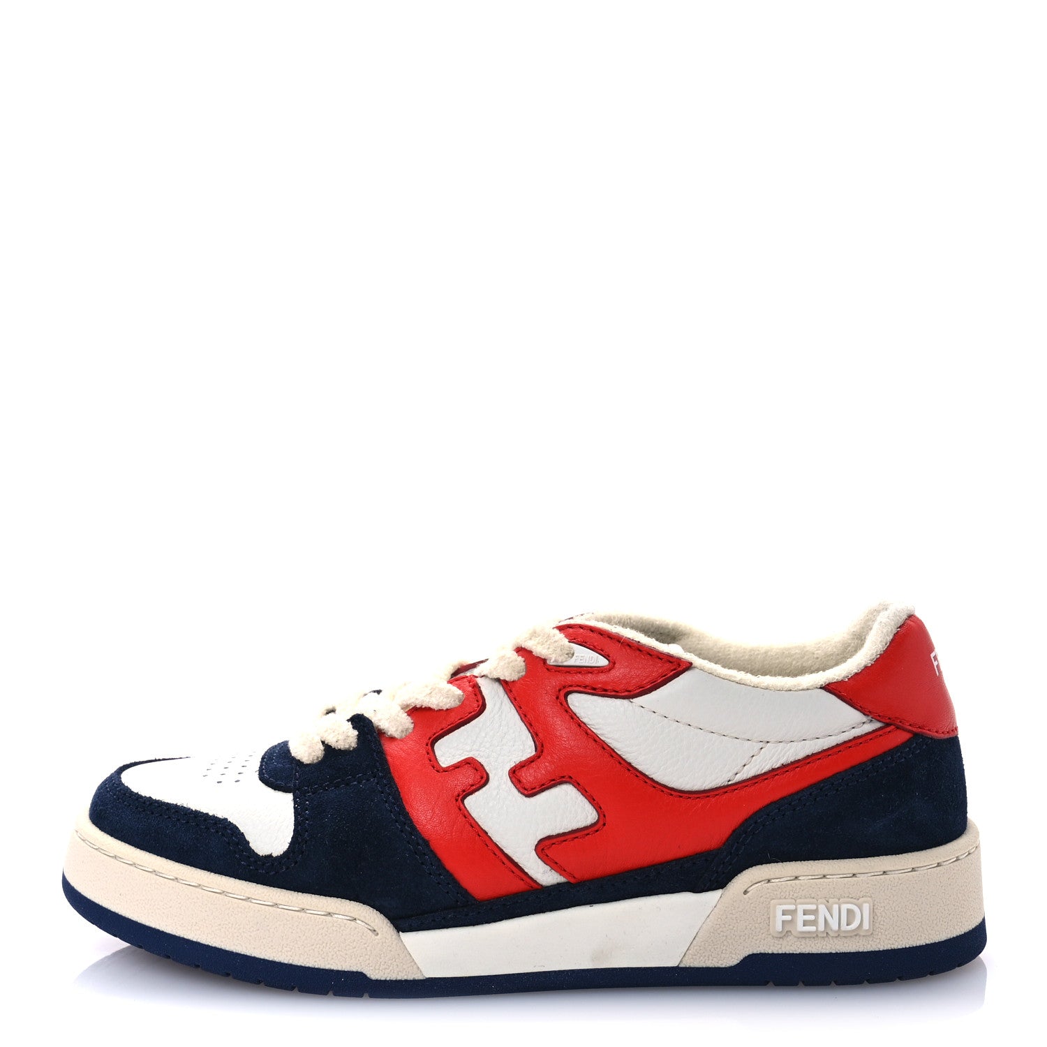 Fendi Calfskin Suede Fendi Match Low Top Sneakers 37 Red Blue 1 of 8