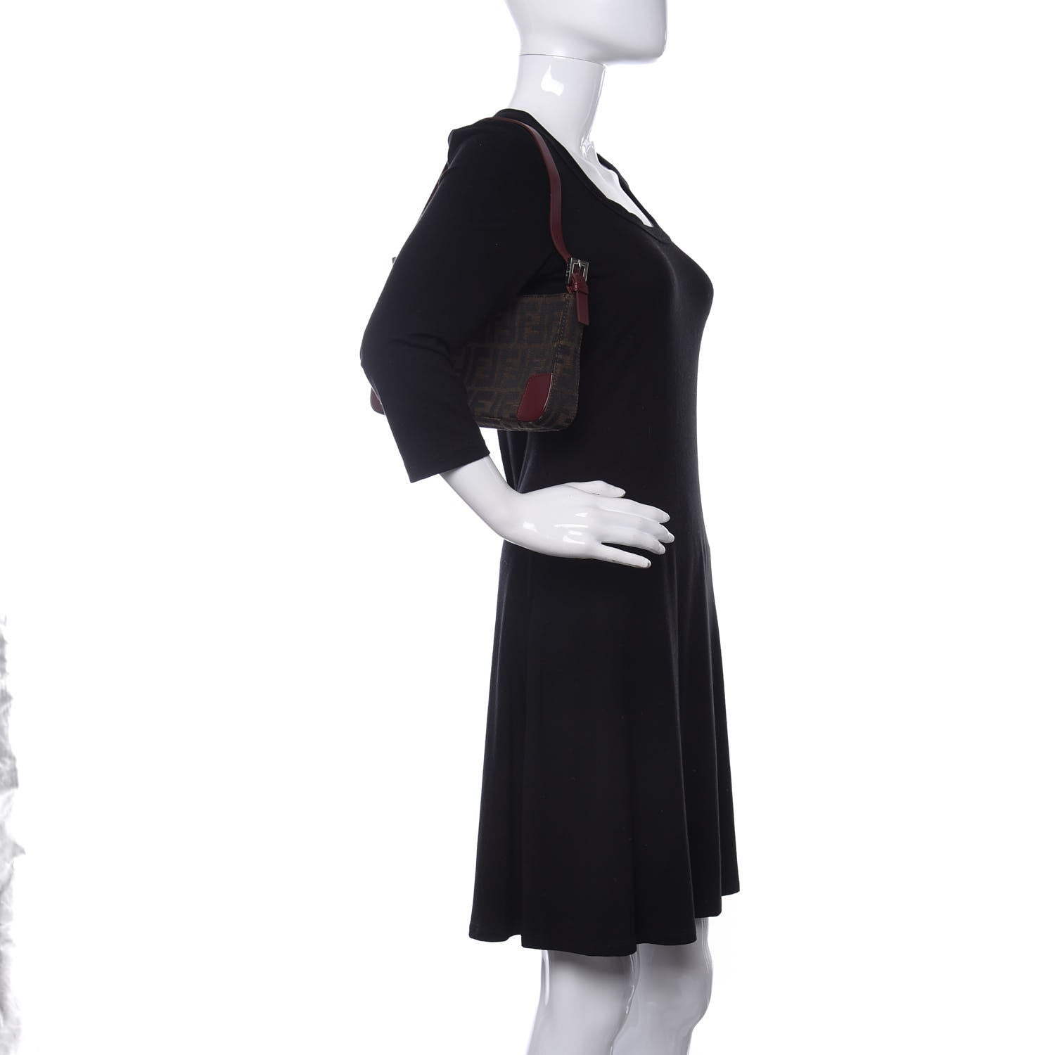 Fendi Zucca Pochette Tobacco Red 2 of 11