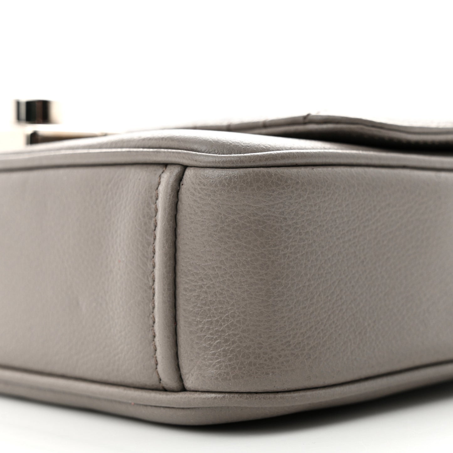Glace Calfskin Impunture Diagramme Sound Flap Chain Crossbody Bag Argilla