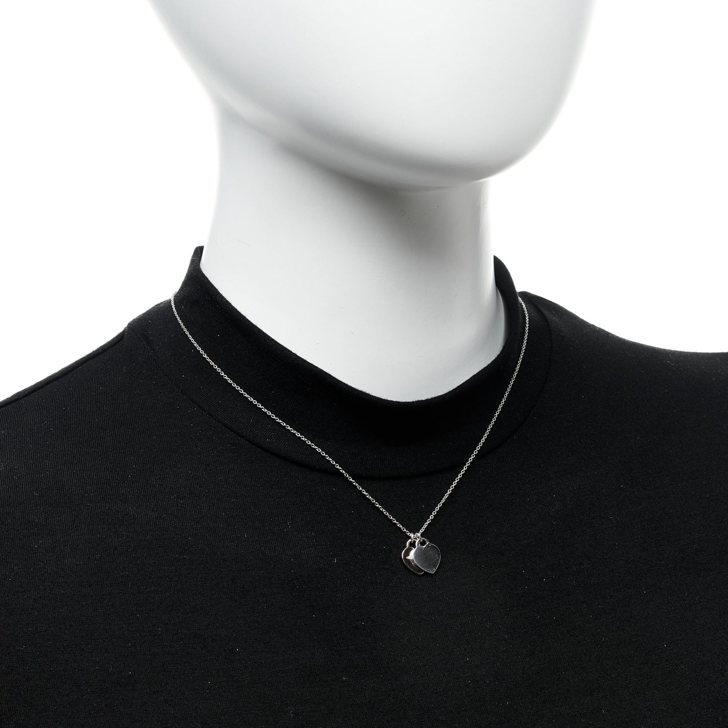 Sterling Silver Rubedo Mini Return To Tiffany Double Heart Tag Pendant Necklace