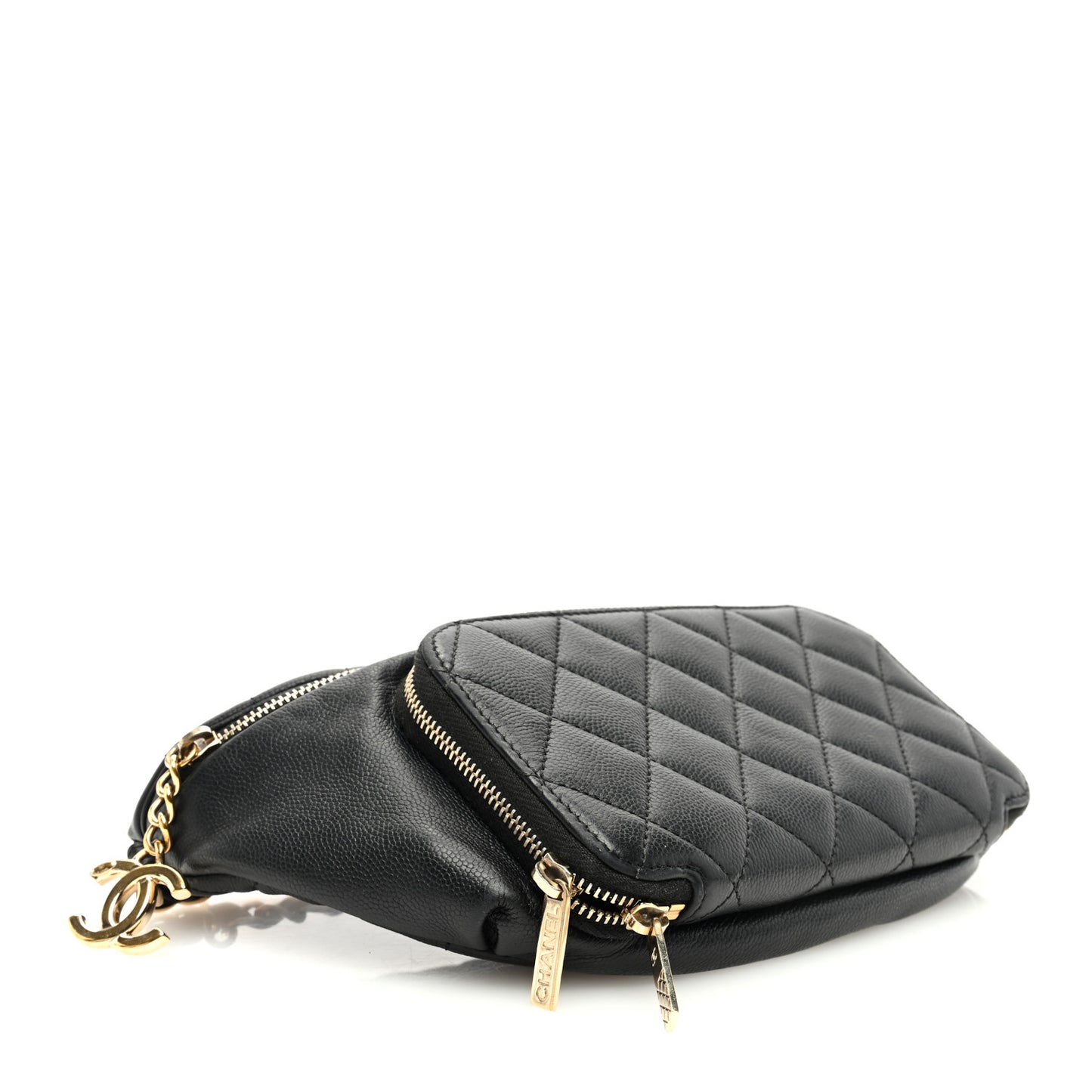 Caviar Quilted Business Affinity Waist Belt Bag Black