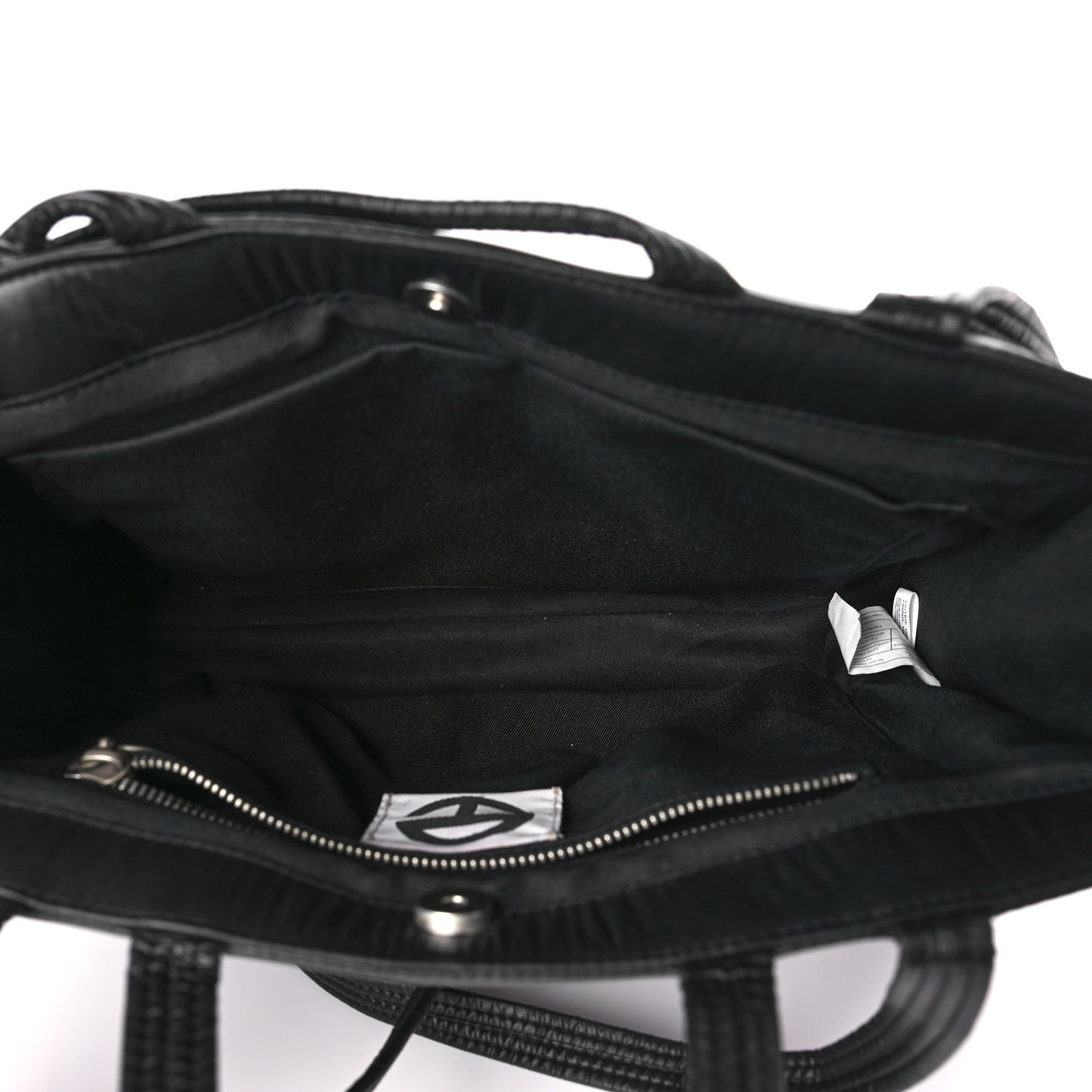 Nylon Large Puff Shopping Bag Black