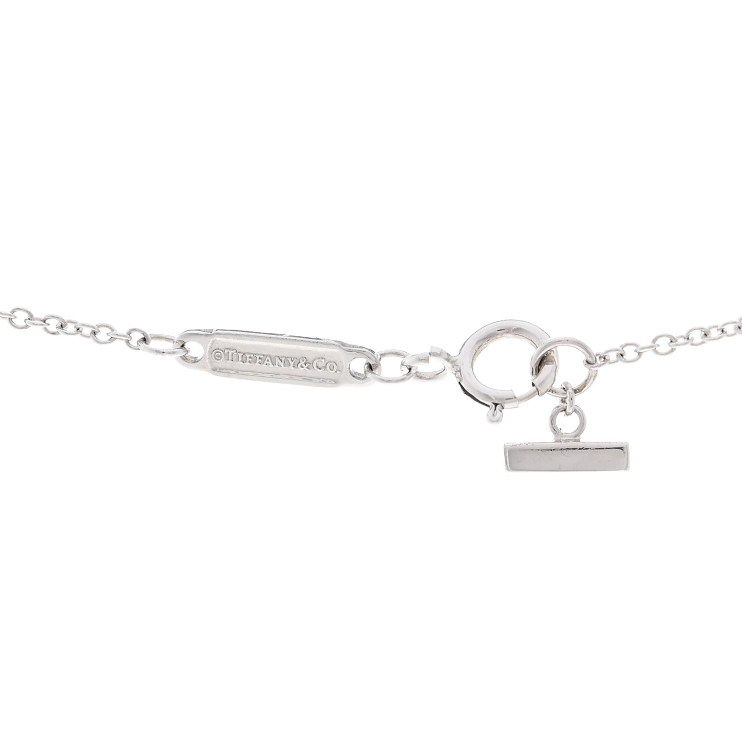 18K White Gold Diamond Large T Smile Pendant Necklace