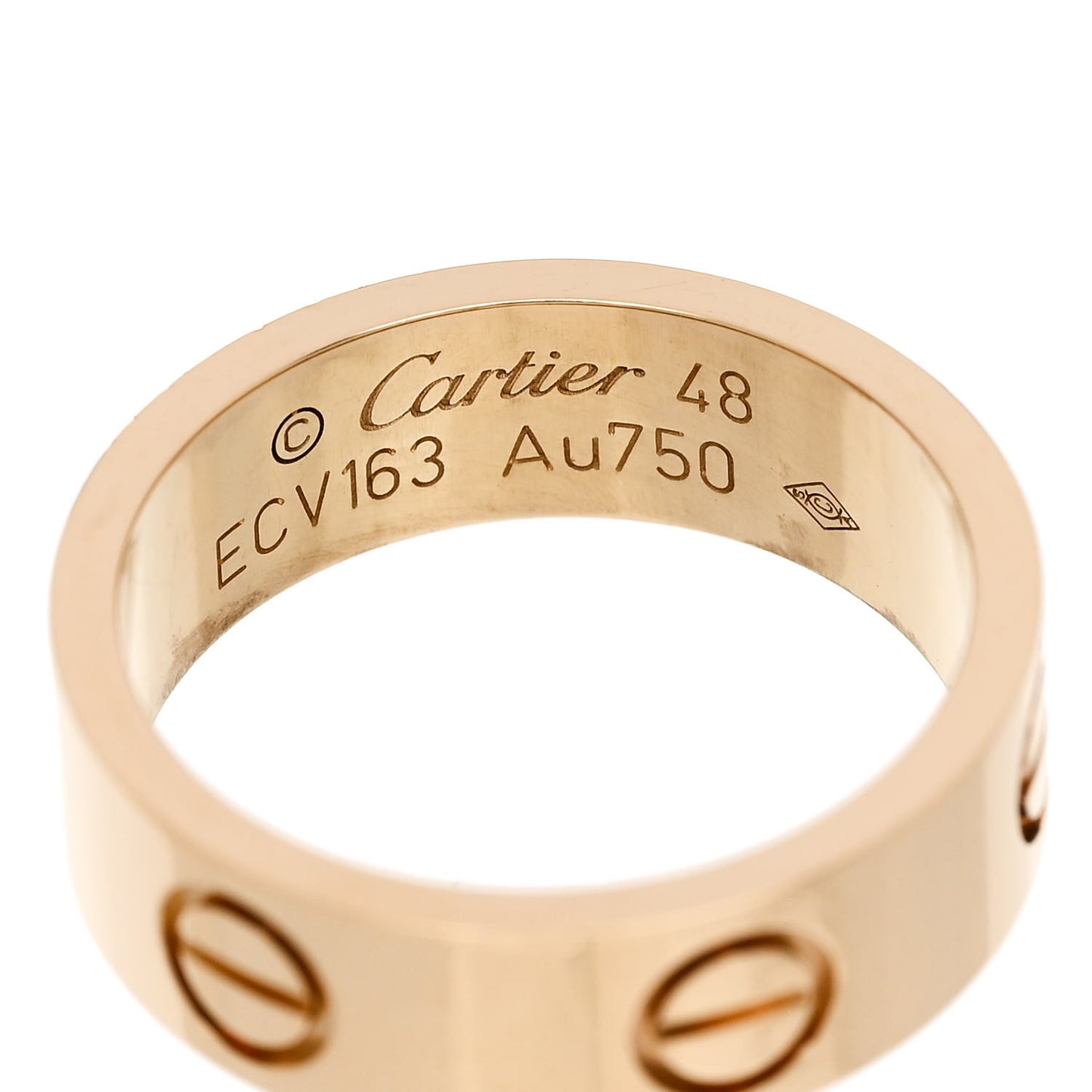 18K Yellow Gold 5.5mm LOVE Ring 48 4.5