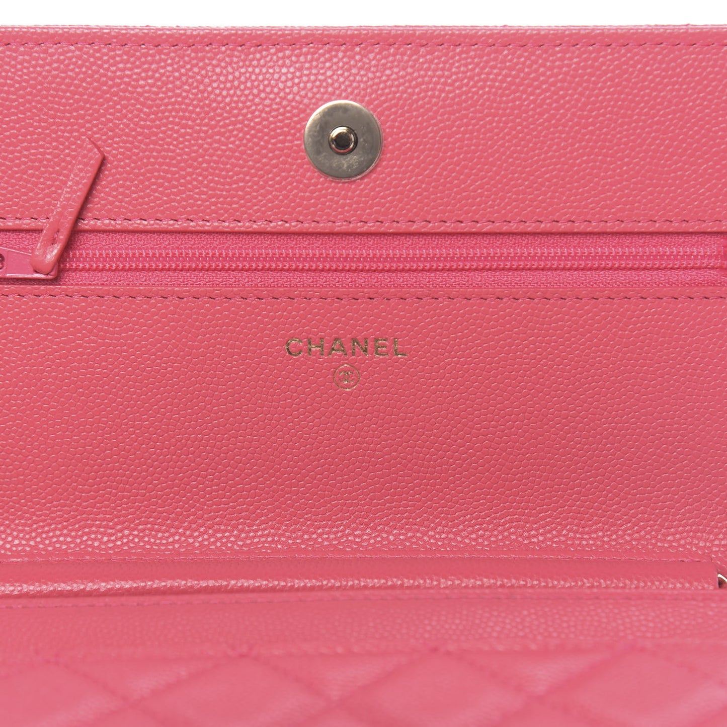 Caviar Quilted French New Wave Chain CC Wallet On Chain WOC Pink