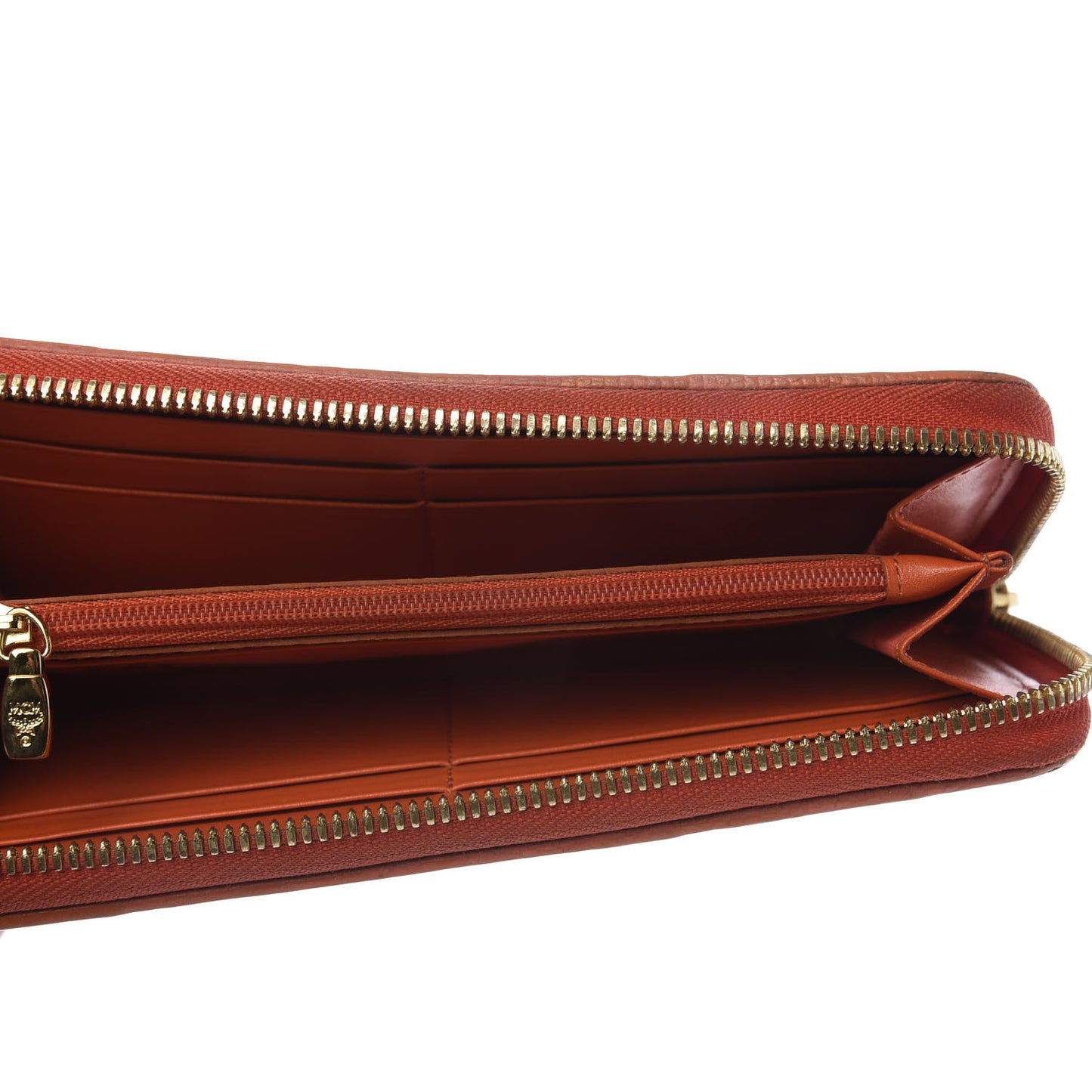 Visetos Striped Zip Around Wallet Cognac