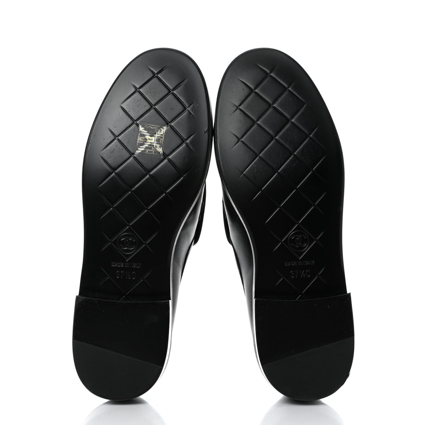 Lambskin Quilted CC Turnlock Loafers 37.5 Black