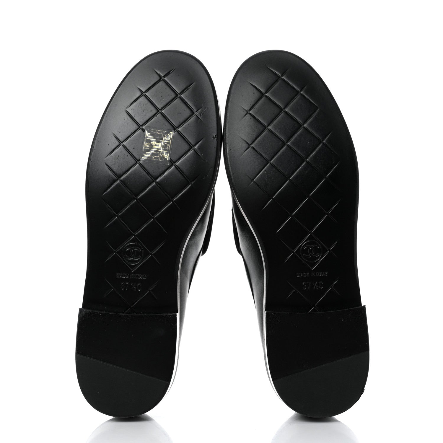 Chanel Lambskin Quilted CC Turnlock Loafers 37.5 Black 7 of 9