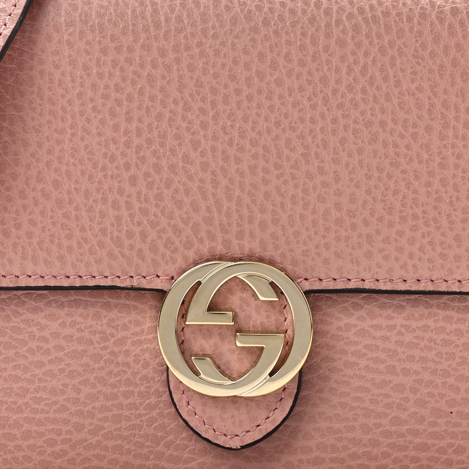 Gucci Dollar Calfskin Interlocking G Chain Wallet Soft Pink 7 of 11