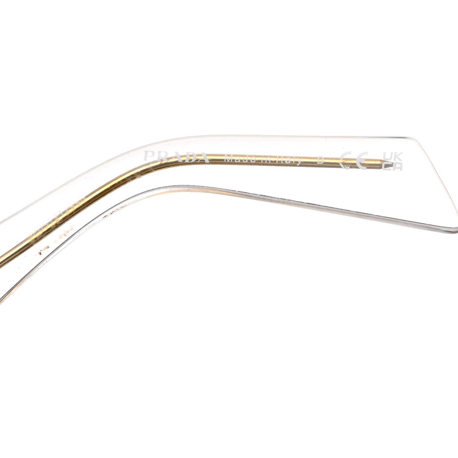 Prada Acetate Symbole Sunglasses SPR 17W Transparent Gold 7 of 8