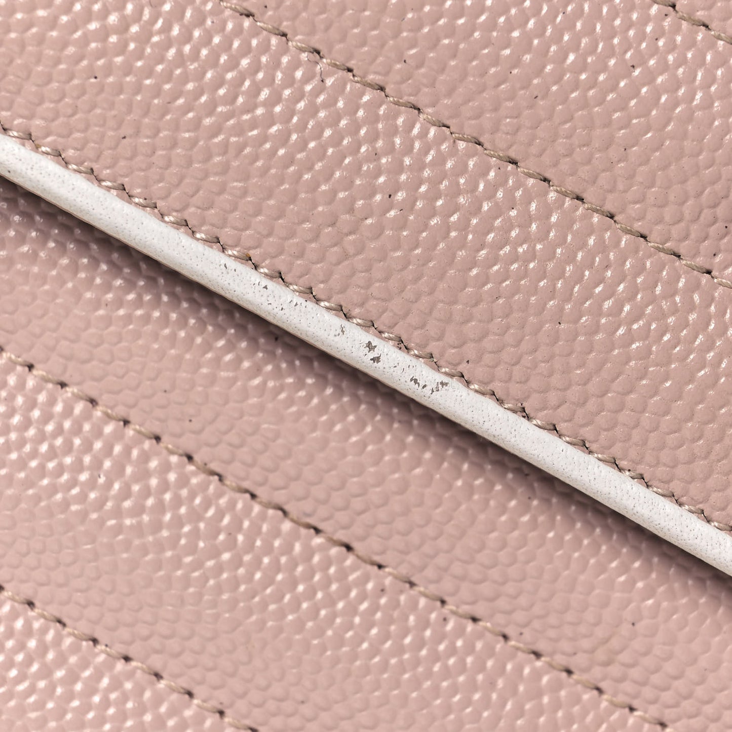 Grain De Poudre Matelasse Chevron Monogram Envelope Chain Wallet Pink White