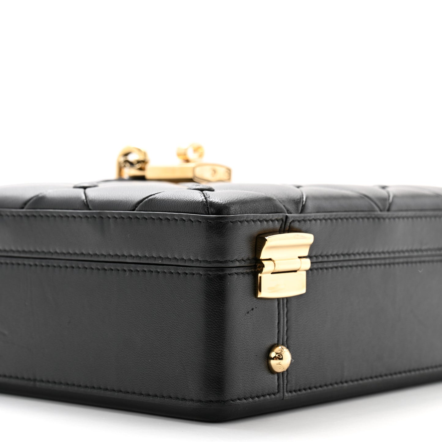Lambskin Quilted Box Bag Black
