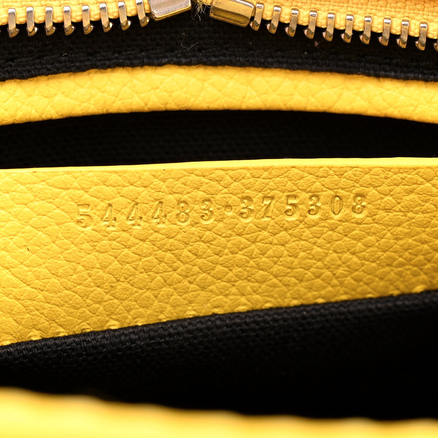 Pebbled Calfskin Mini Skull Padlock Zip Around Tote Yellow