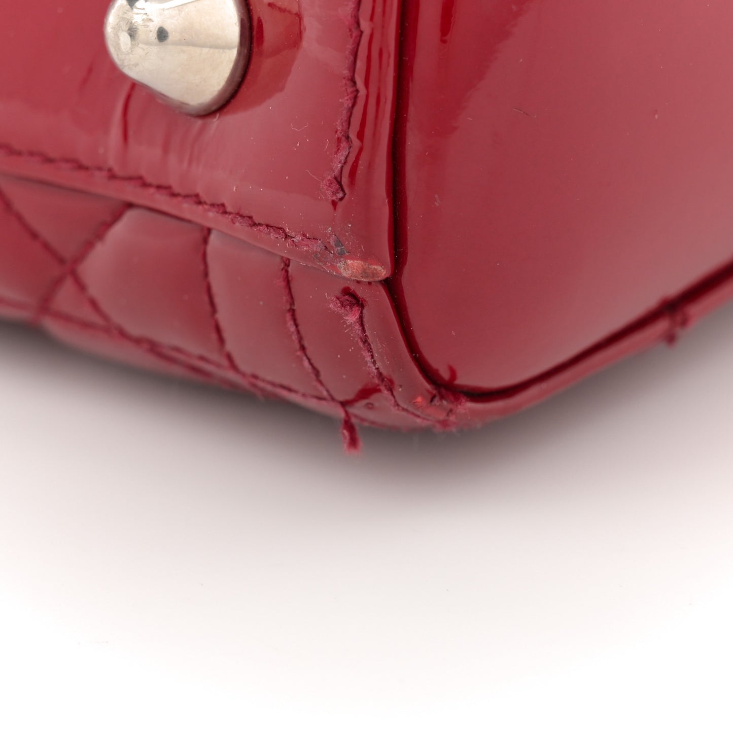 Patent Cannage Large Lady Dior Red