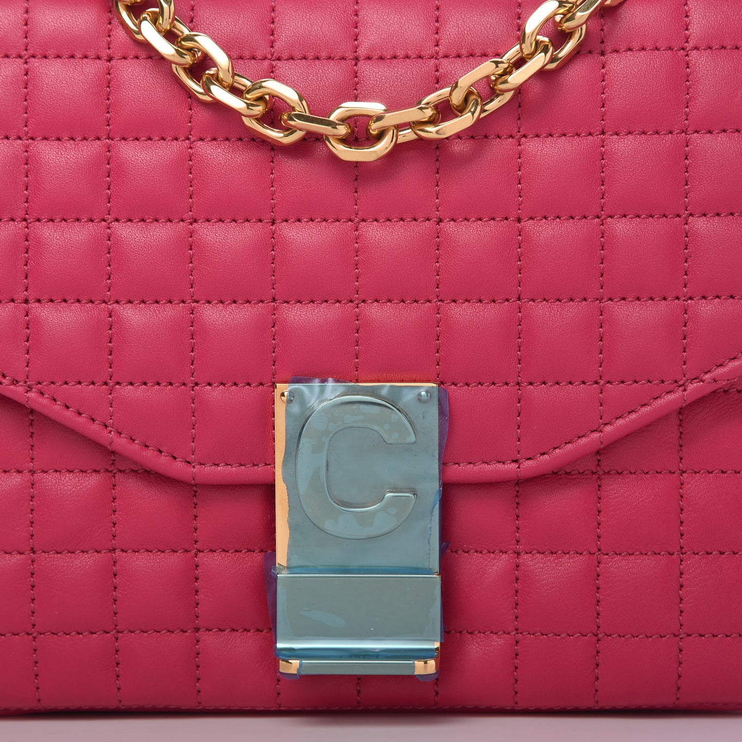 Calfskin Quilted Medium C Bag Pink
