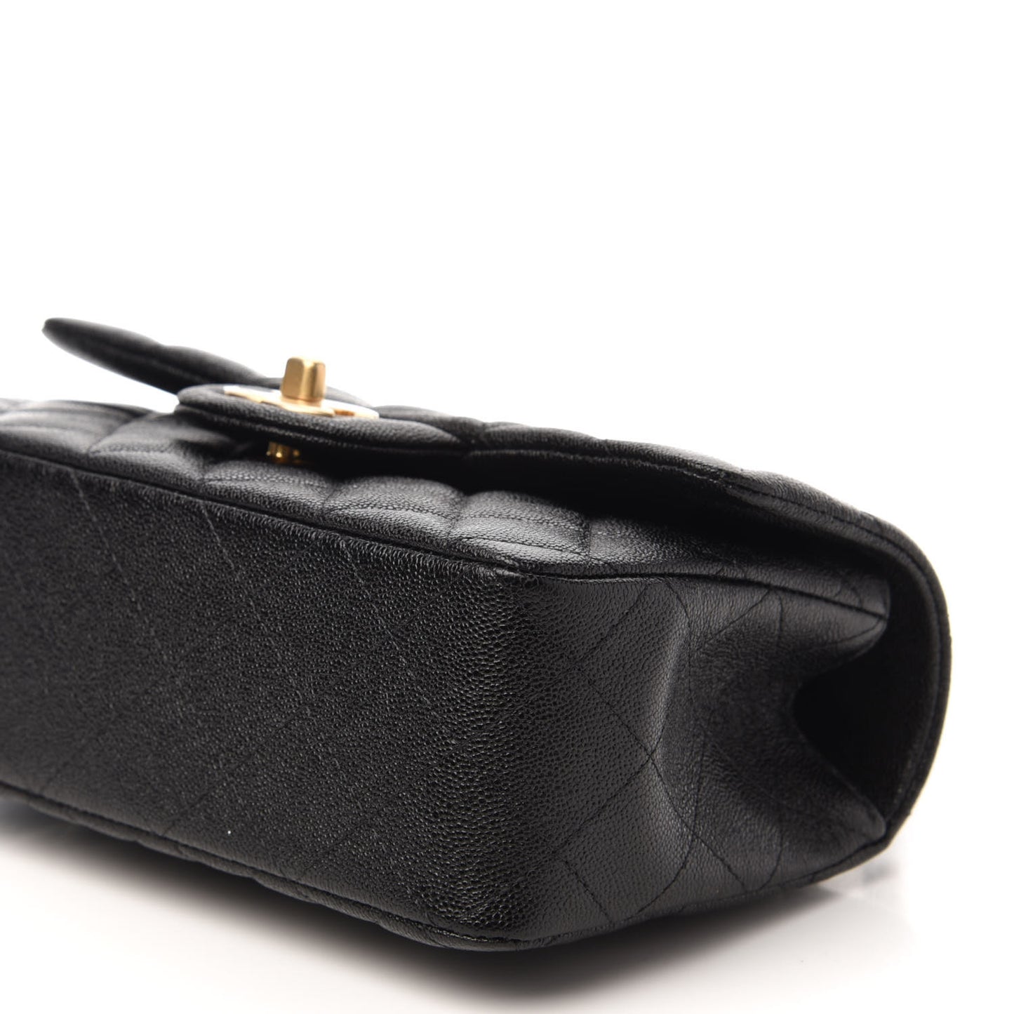 Caviar Quilted Mini Top Handle Rectangular Flap Black