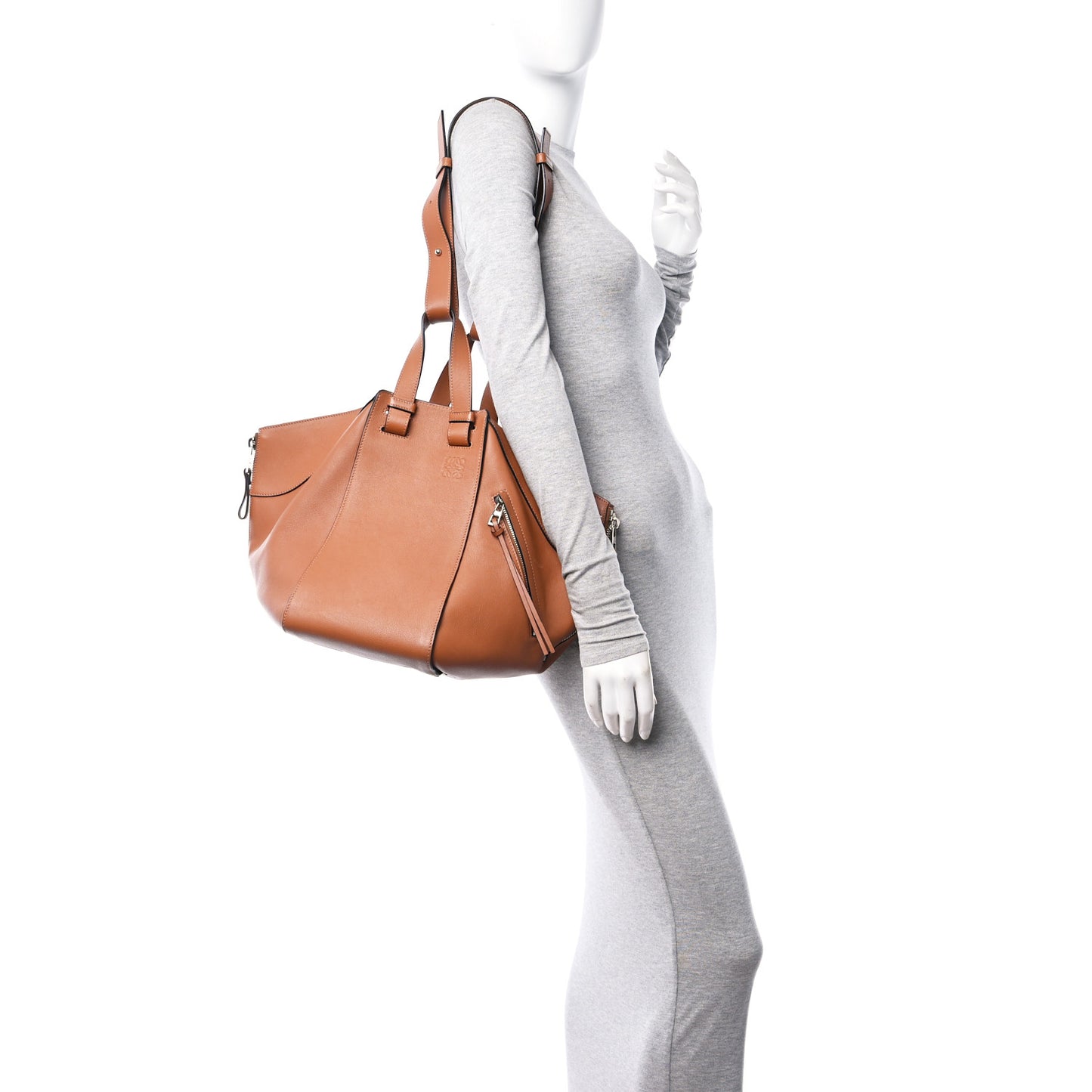 Calfskin Medium Hammock Shoulder Bag Tan