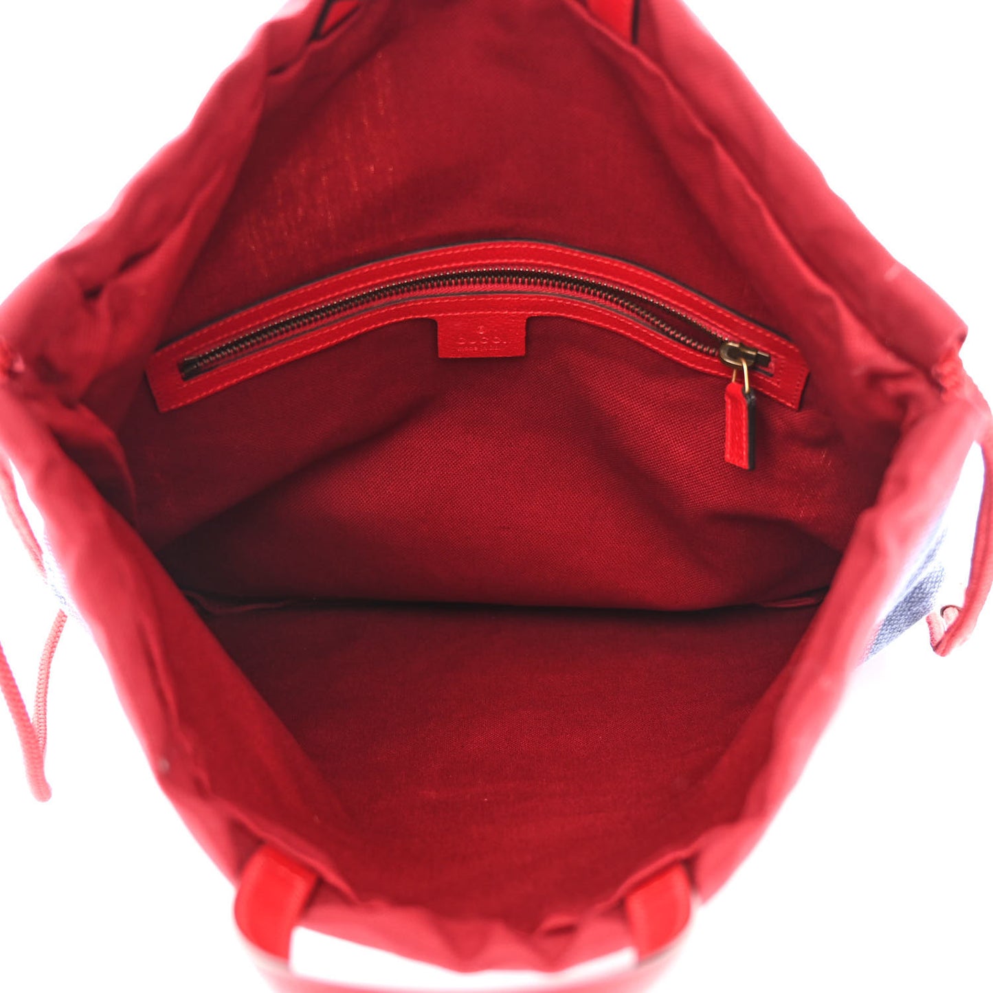 Canvas Logo Sylvie Stripe Drawstring Backpack Red