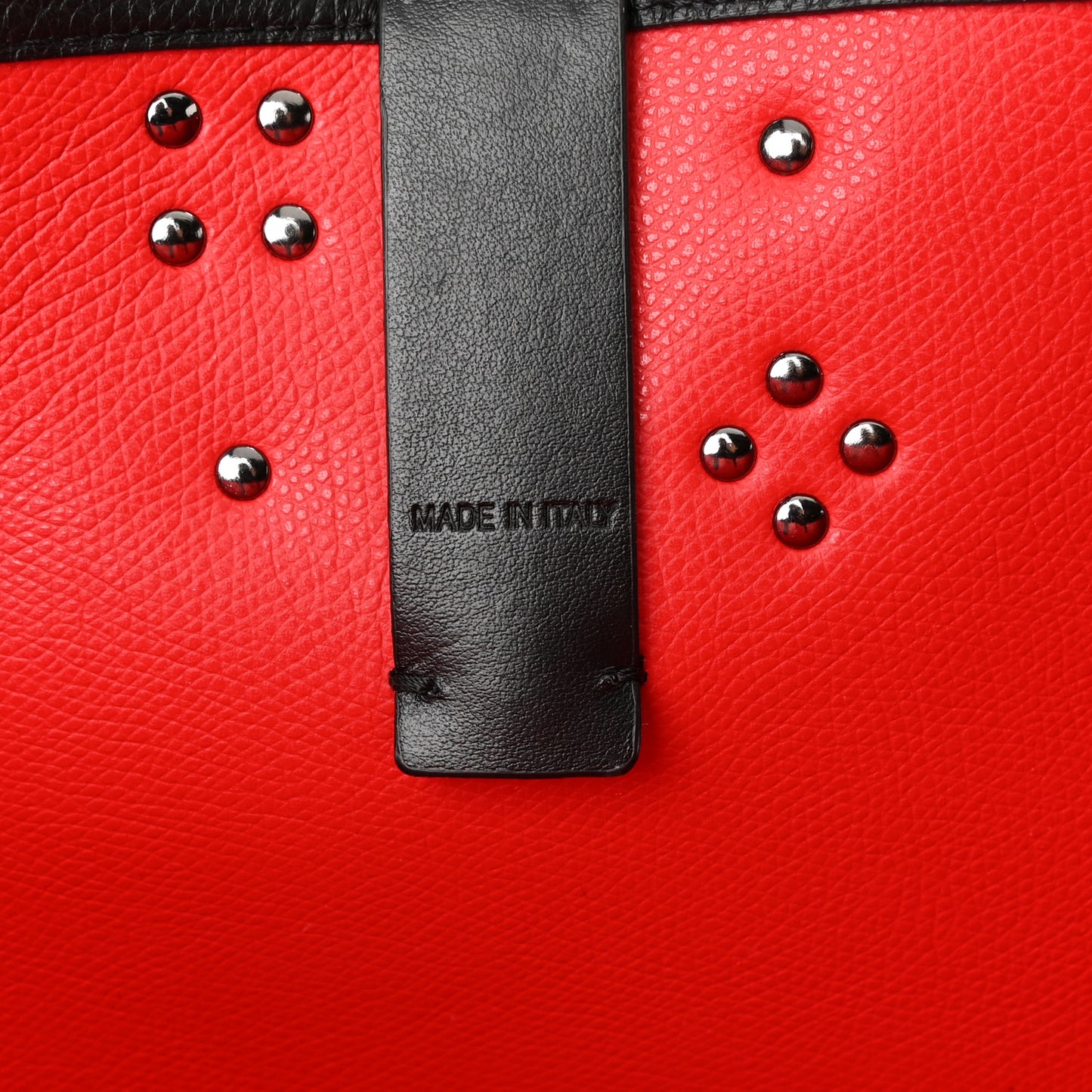 Calfskin Empire Spike Studded East West Cabata Tote Black