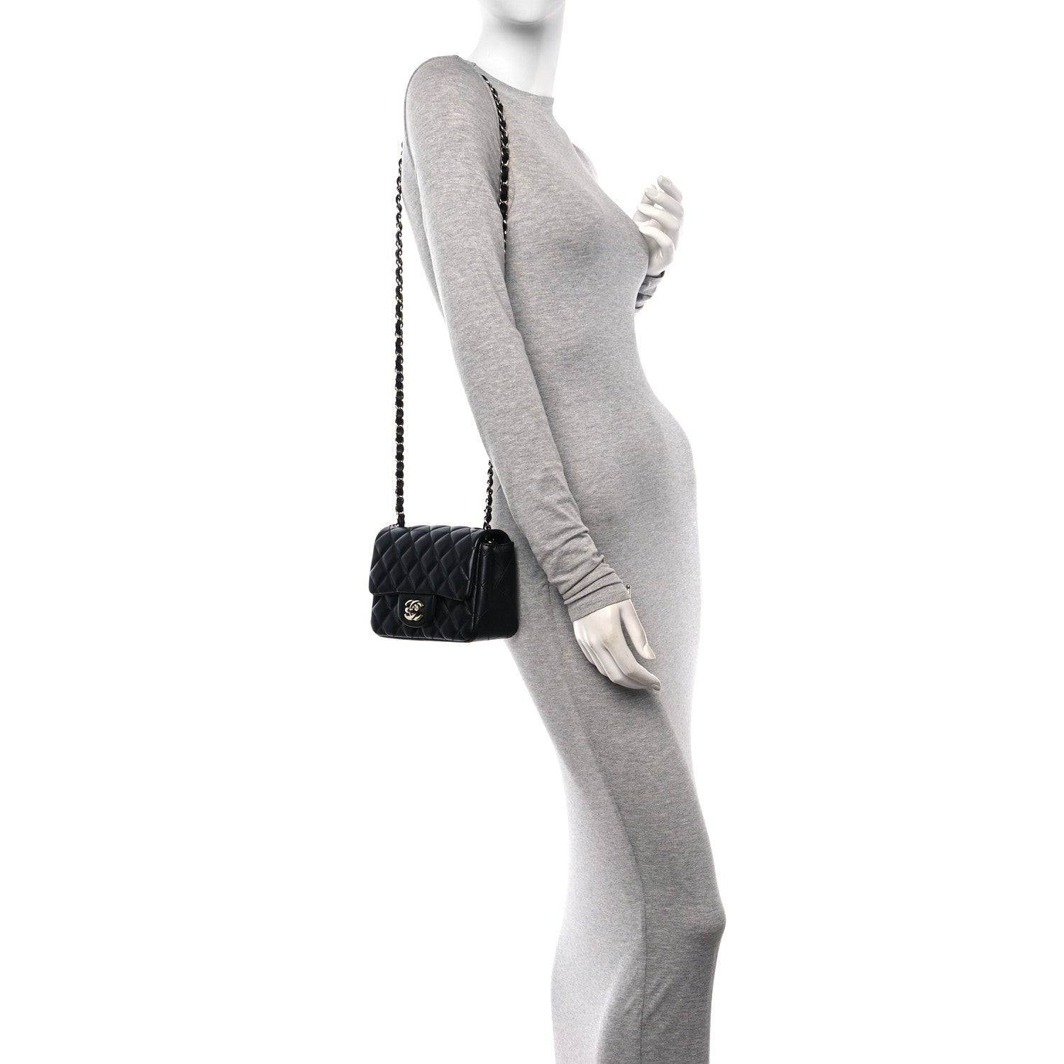 Chanel Lambskin Quilted Mini Square Flap Black 2 of 12