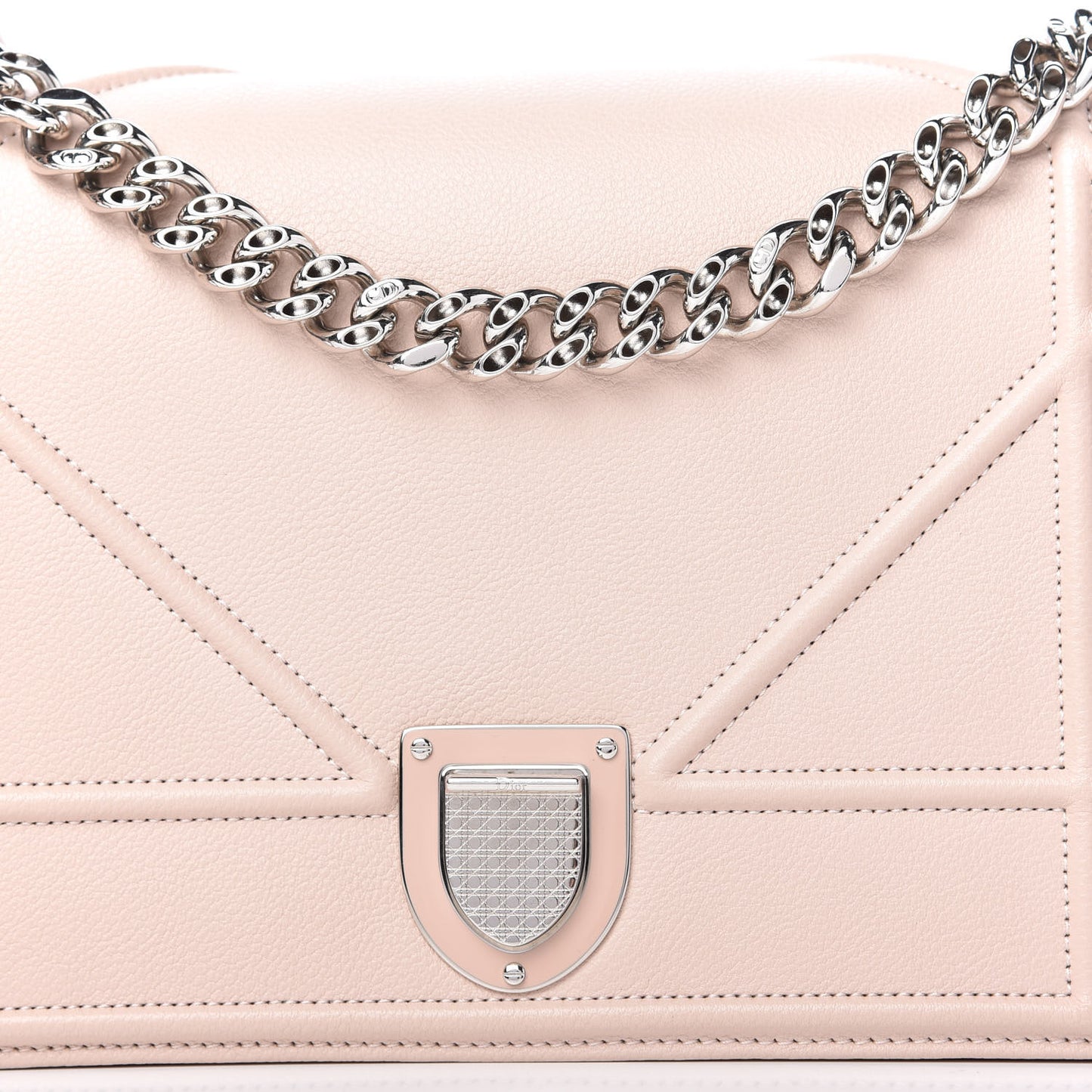 Grained Calfskin Cannage Medium Diorama Flap Bag Rose Poudre