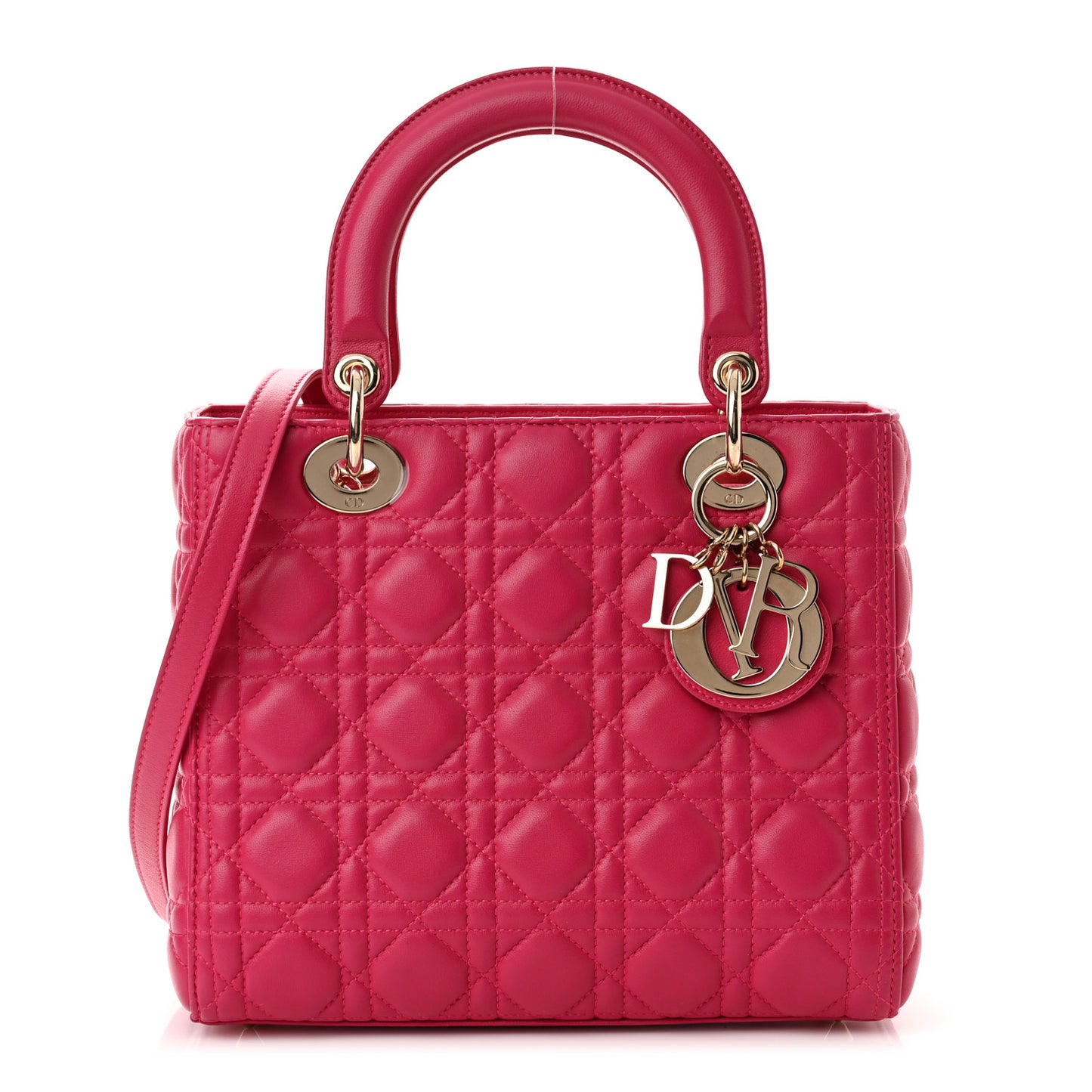 Lambskin Cannage Medium Lady Dior Pink