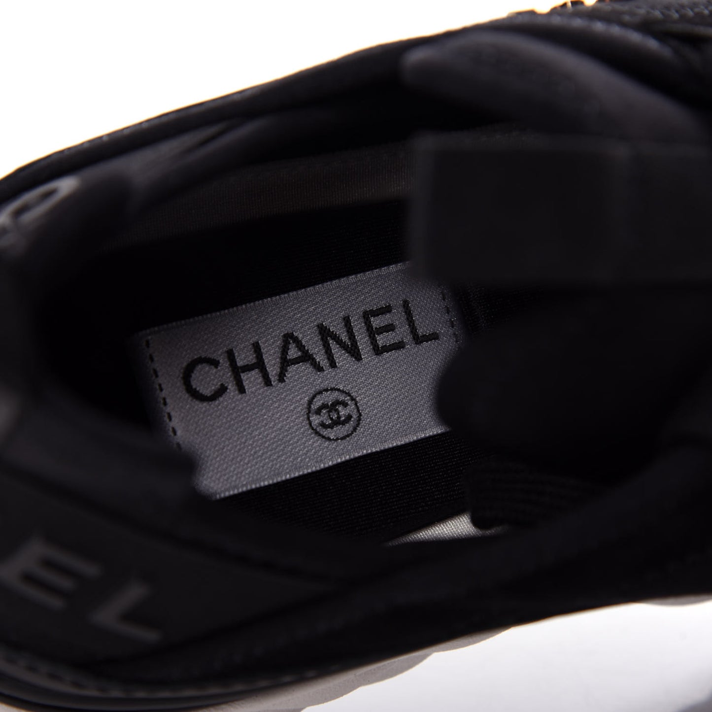 Velvet Calfskin Mixed Fibers CC Sneakers 38 Black